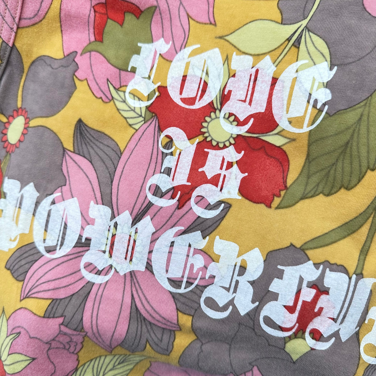 JUNYA WATANABE COMME des GARCONS(ジュンヤワタナベコムデギャルソン) 2002SS ”LOVE IS POWERFUL”  Floral Tank Top フローラル タンクトップ JE-T005 表記無(S程度) ピンク×イエロー AD2001