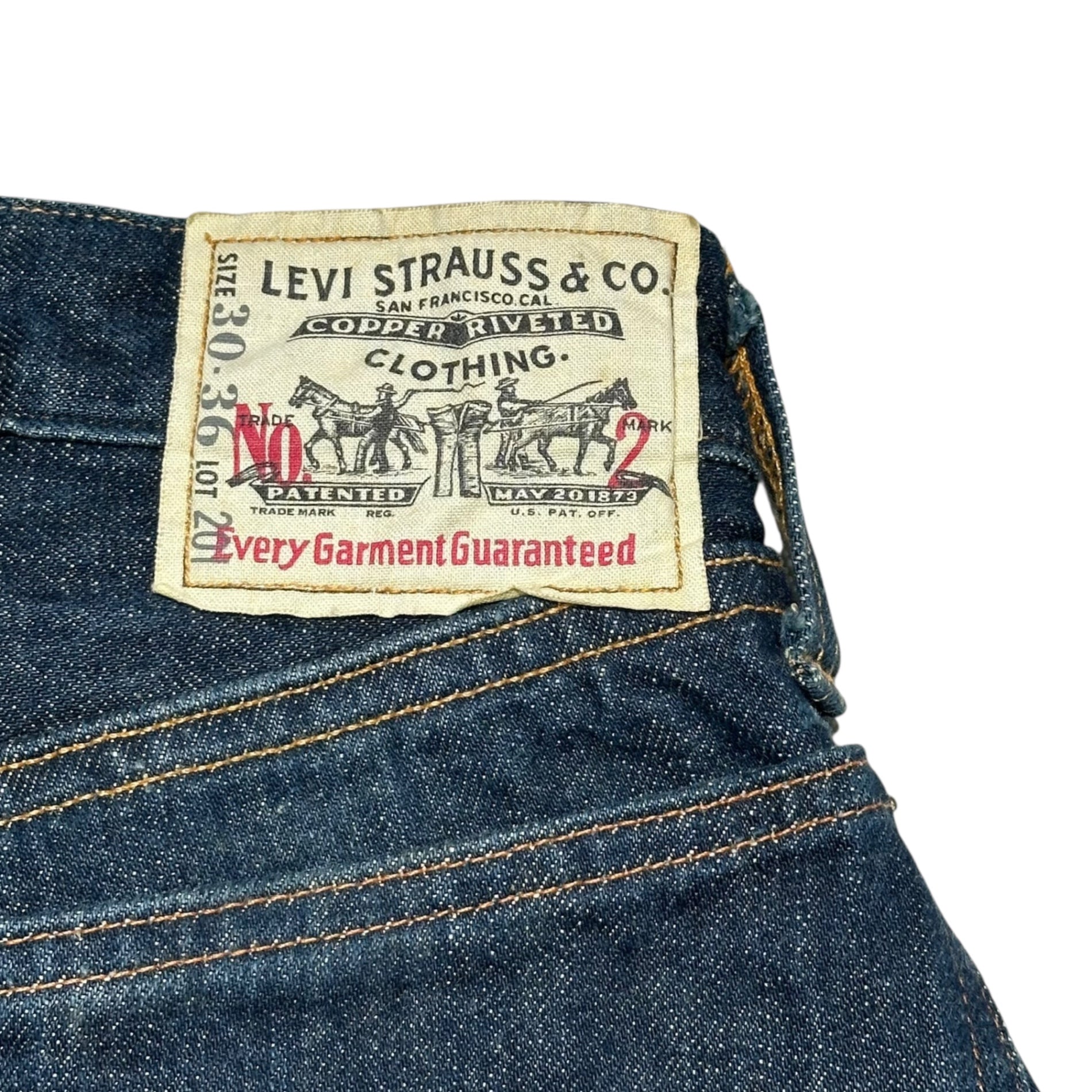 Levi's(リーバイス) 90's 1920 TYPE Lot 201 USA made Valencia Factory Denim Pants バレンシア工場 1920年復刻モデル デニム パンツ 201-0020 W30 L36 インディゴ ボタン裏刻印555 1999年製 90年代 ヴィンテージ