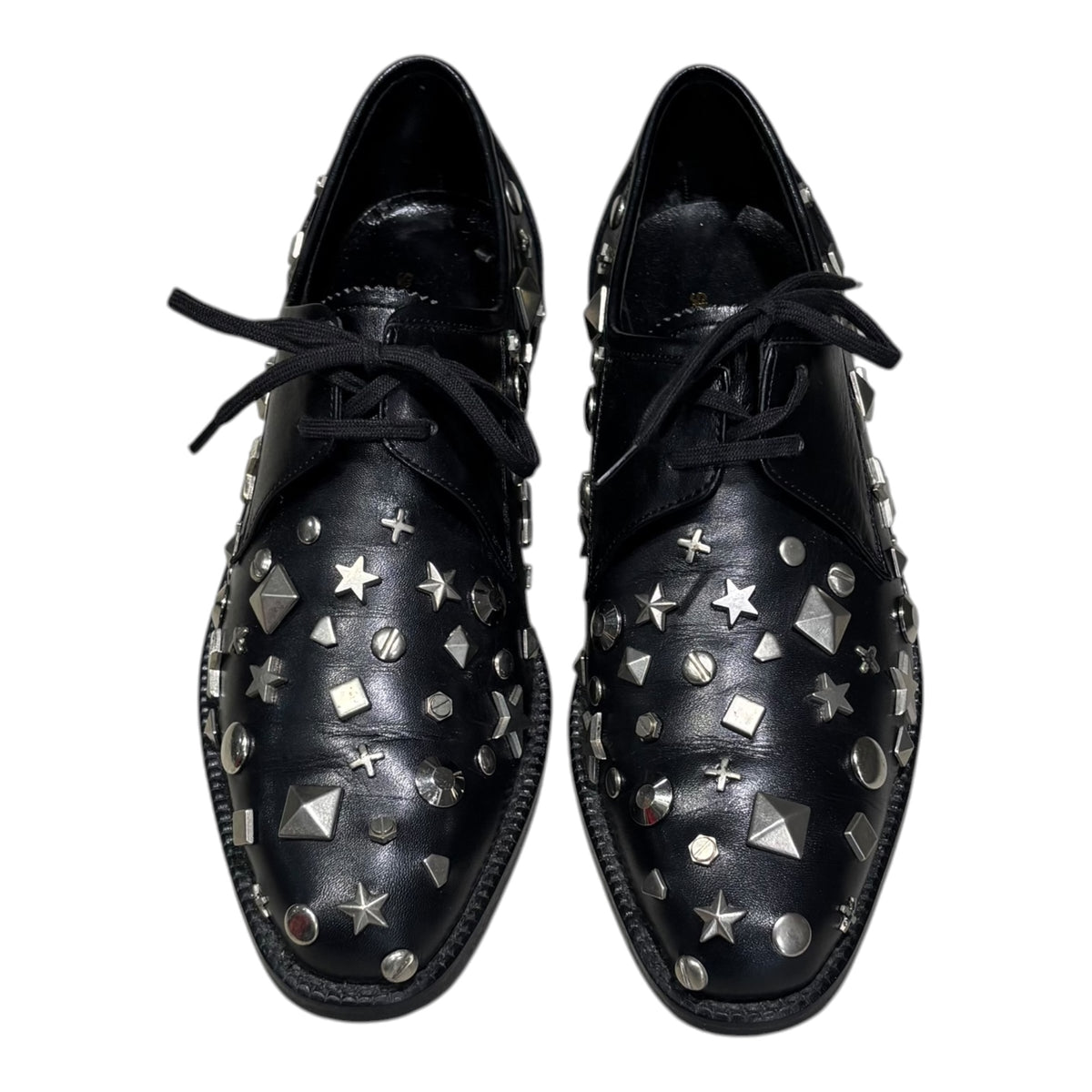 COMME des GARCONS(コムデギャルソン) Mixed-Stud Leather Shoes ミックス スタッズ レザー シューズ 22cm ブラック×シルバー アーカイブ
