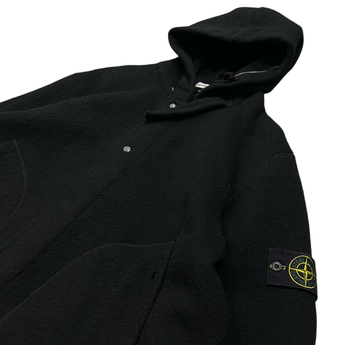 STONE ISLAND(ストーンアイランド) 2003AW Heavyweight Lana Wool Zipped Sailing Jacket ヘビーウェイト ラナウール ジップ セーリング ジャケット 39154616 XL ブラック 00's セーラー コート