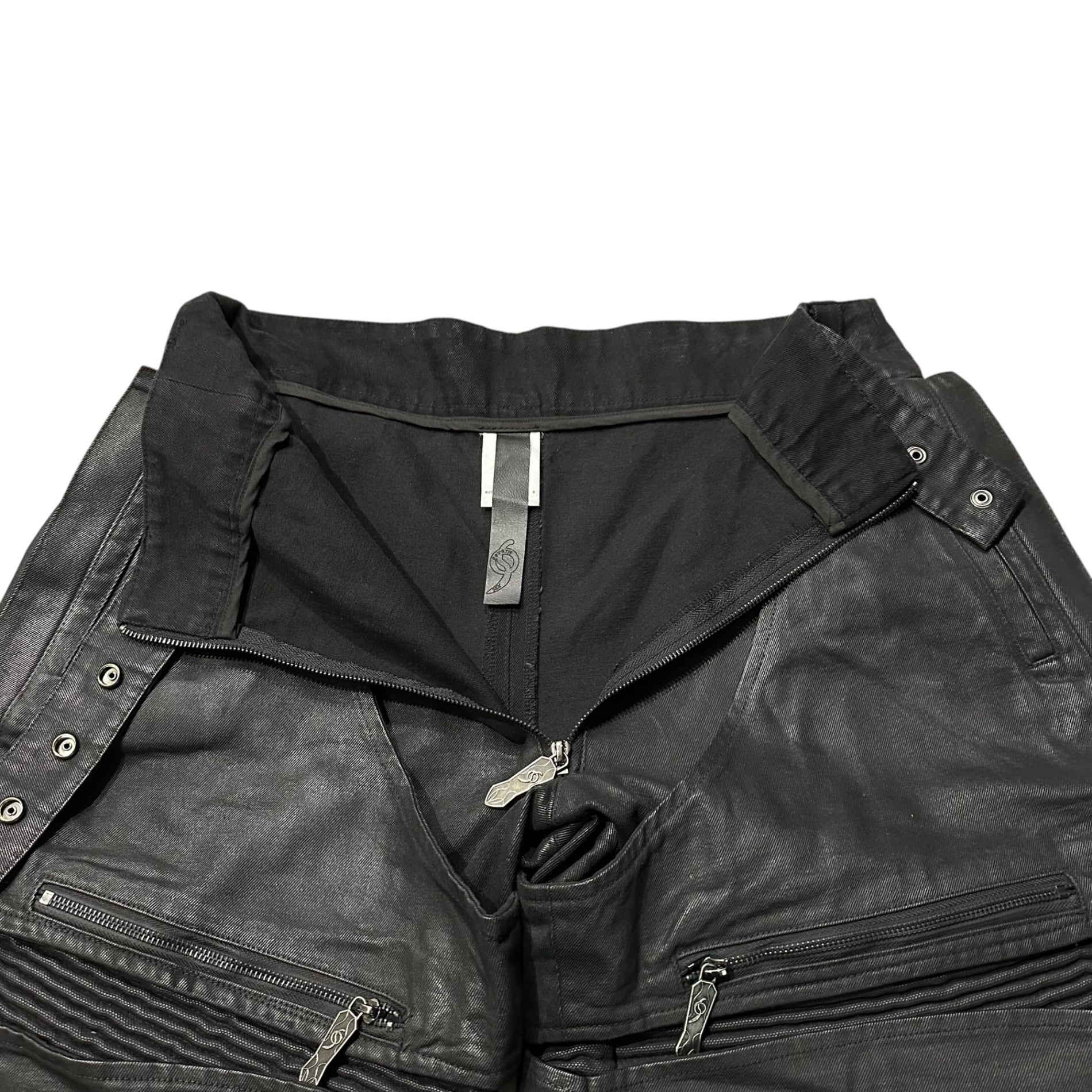 Fourth3ex(フォースセックス) opium detroit half denim pants オピウム デトロイト ハーフ デニム パンツ 2(M程度) ブラック バイカー ショーツ