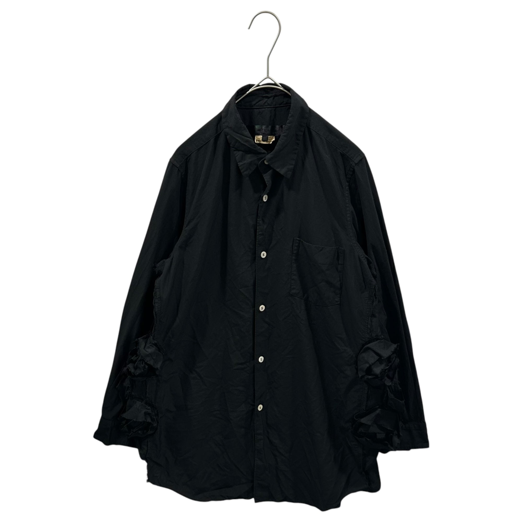 COMME des GARCONS COMME des GARCONS(コムデギャルソンコムデギャルソン) 2023AW Hem Design: Cut-Off L/S Blouse Shirt 裾デザイン カットオフ 長袖 ブラウス シャツ RL-B009 XS ブラック AD2023