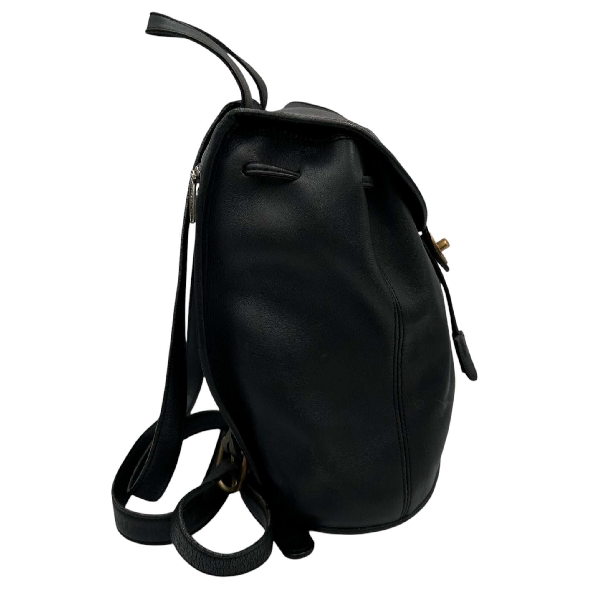 OLD COACH(オールドコーチ) Vintage Turnlock All-Leather Backpack ヴィンテージ ターンロック オールレザー リュック 101-76 ブラック
