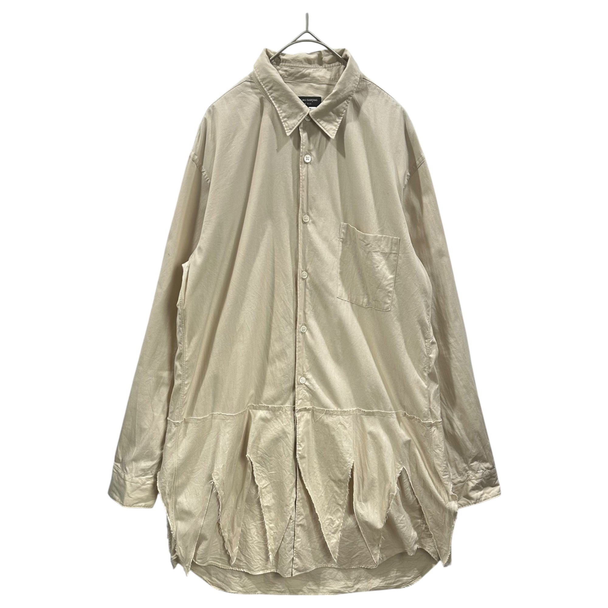 COMME des GARCONS HOMME PLUS(コムデギャルソンオムプリュス) 2023SS ”Another kind of punk” Hem Design Long Shirt アナザーパンク ヘムデザイン ロング シャツ PK-B015 S ベージュ AD2022