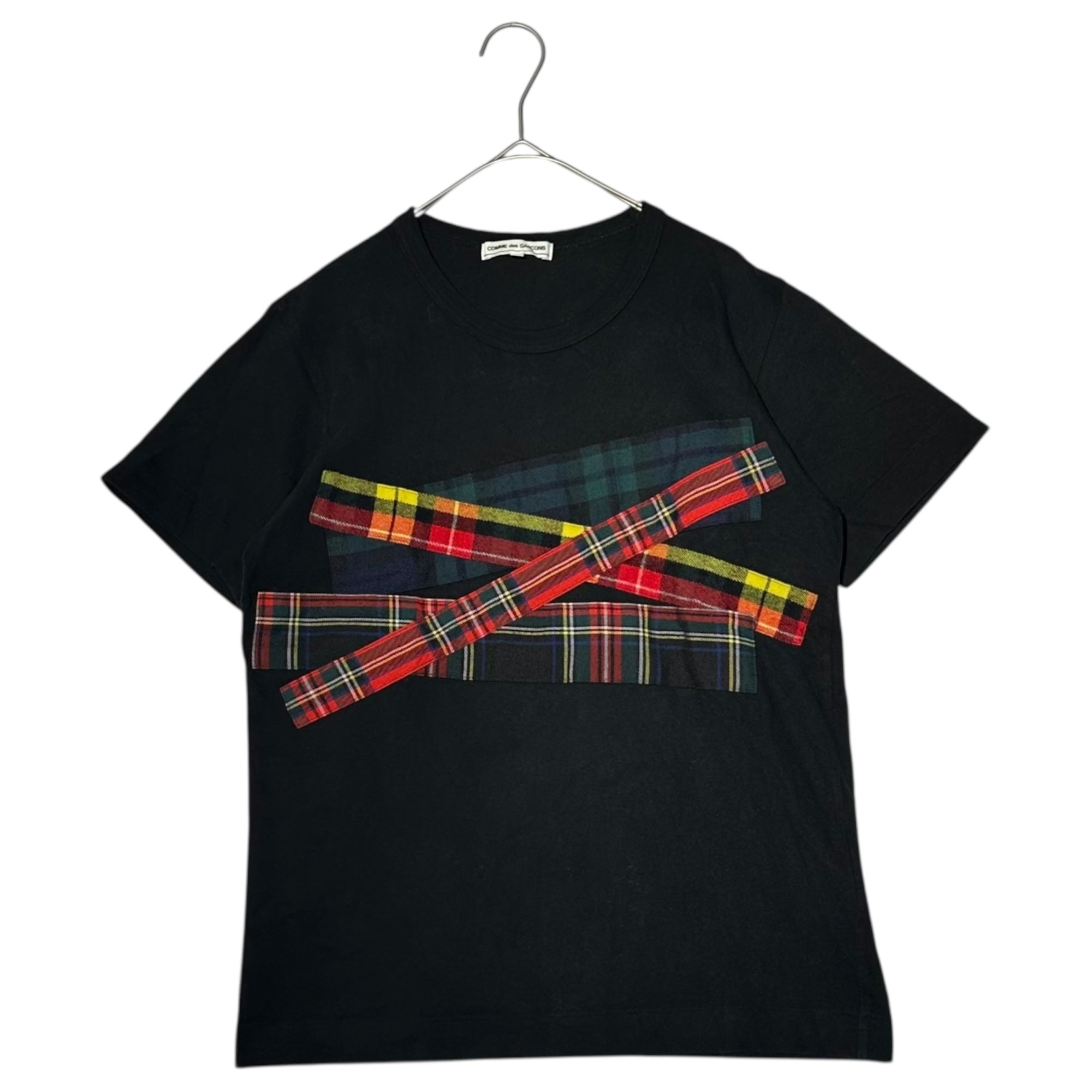 COMME des GARCONS(コムデギャルソン) 08AW Tartan Check Patchwork T-Shirt タータンチェック パッチワーク Tシャツ OB-T022 L ブラック AD2008