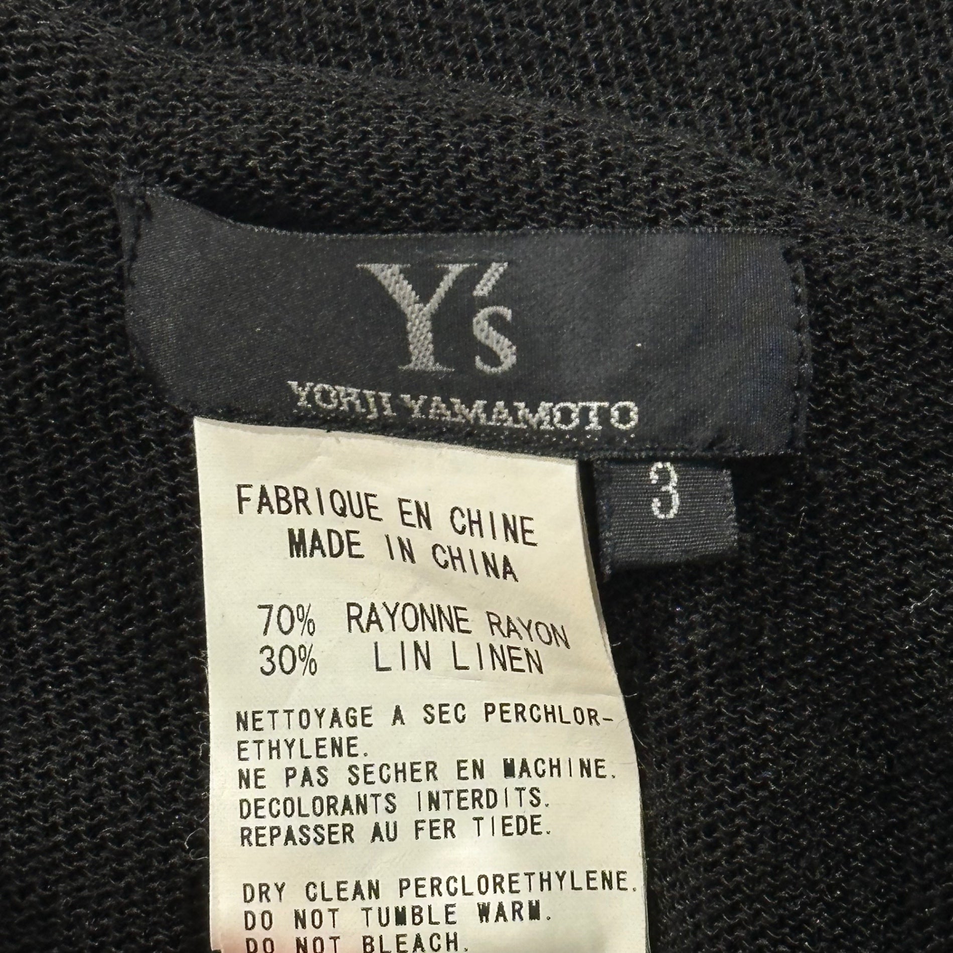 Y's(ワイズ) Rayon Linen Twist Short Sleeve Knit Top  レーヨン リネン 捻じれ 半袖 カットソー YH-K09-370 3(L程度) ブラック