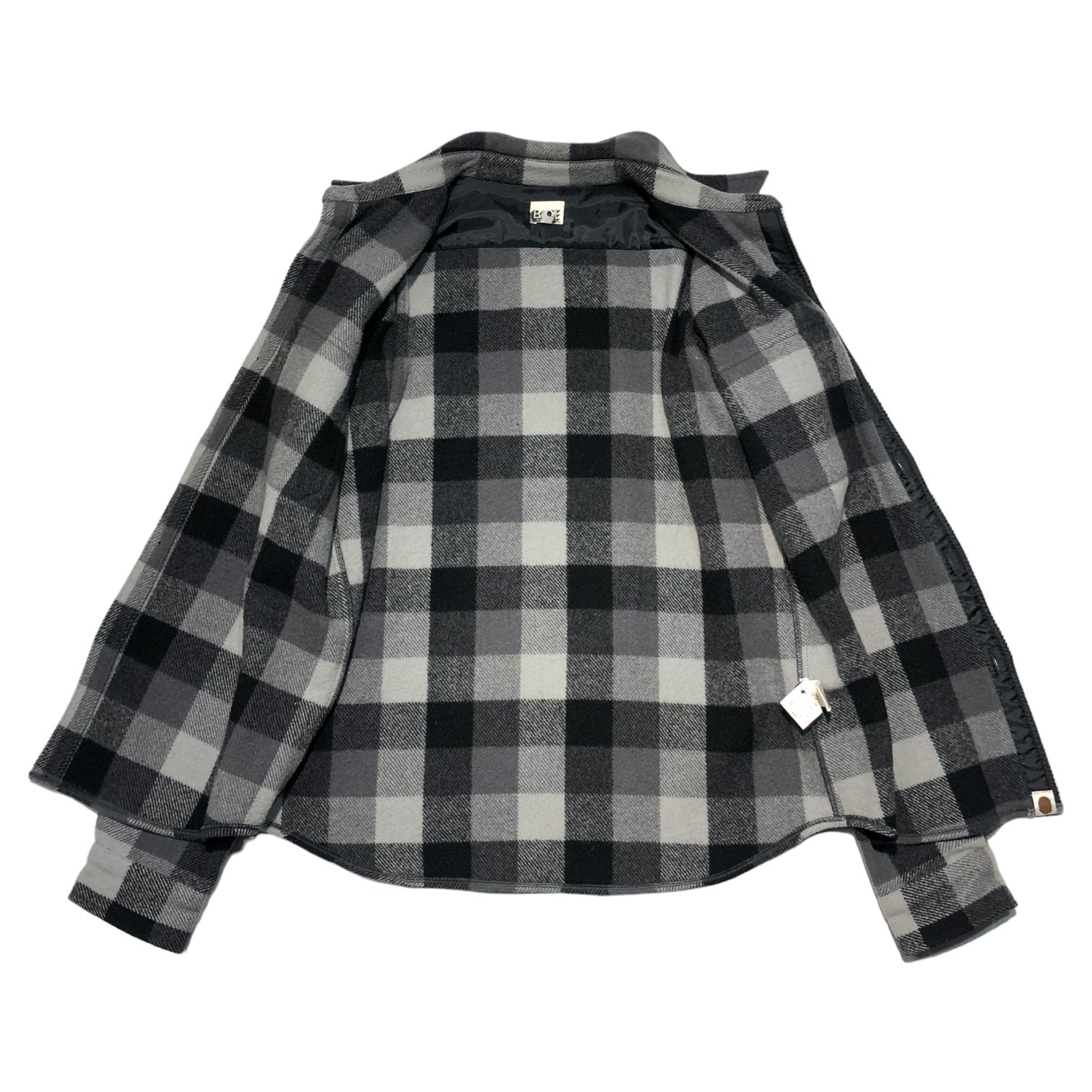 A BATHING APE(アベイシングエイプ) 00's CPO buffalo check shirt jacket バッファロー シャツ ジャケット L グレー×ブラック