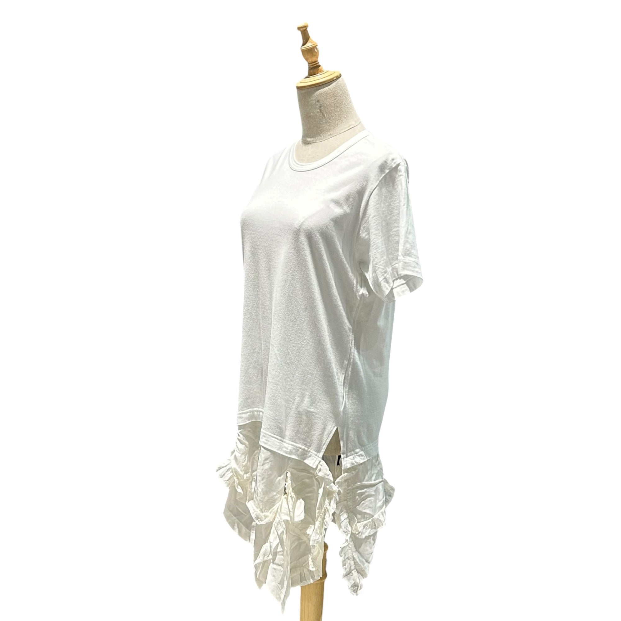 COMME des GARCONS COMME des GARCONS(コムデギャルソンコムデギャルソン) 2016SS Hem-Frill Crew-Neck T-Shirt 裾フリル クルーネック Tシャツ RQ-T046 L ホワイト AD2015 男性着用可能