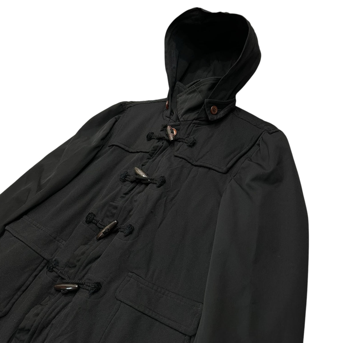 COMME des GARCONS HOMME PLUS(コムデギャルソンオムプリュス) 2009AW Polyester Shrink Tailored Docking Duffle Coat ポリエステル縮絨 テーラード ドッキング ダッフル コート PD-C001 L ブラック AD2009 ジャケット