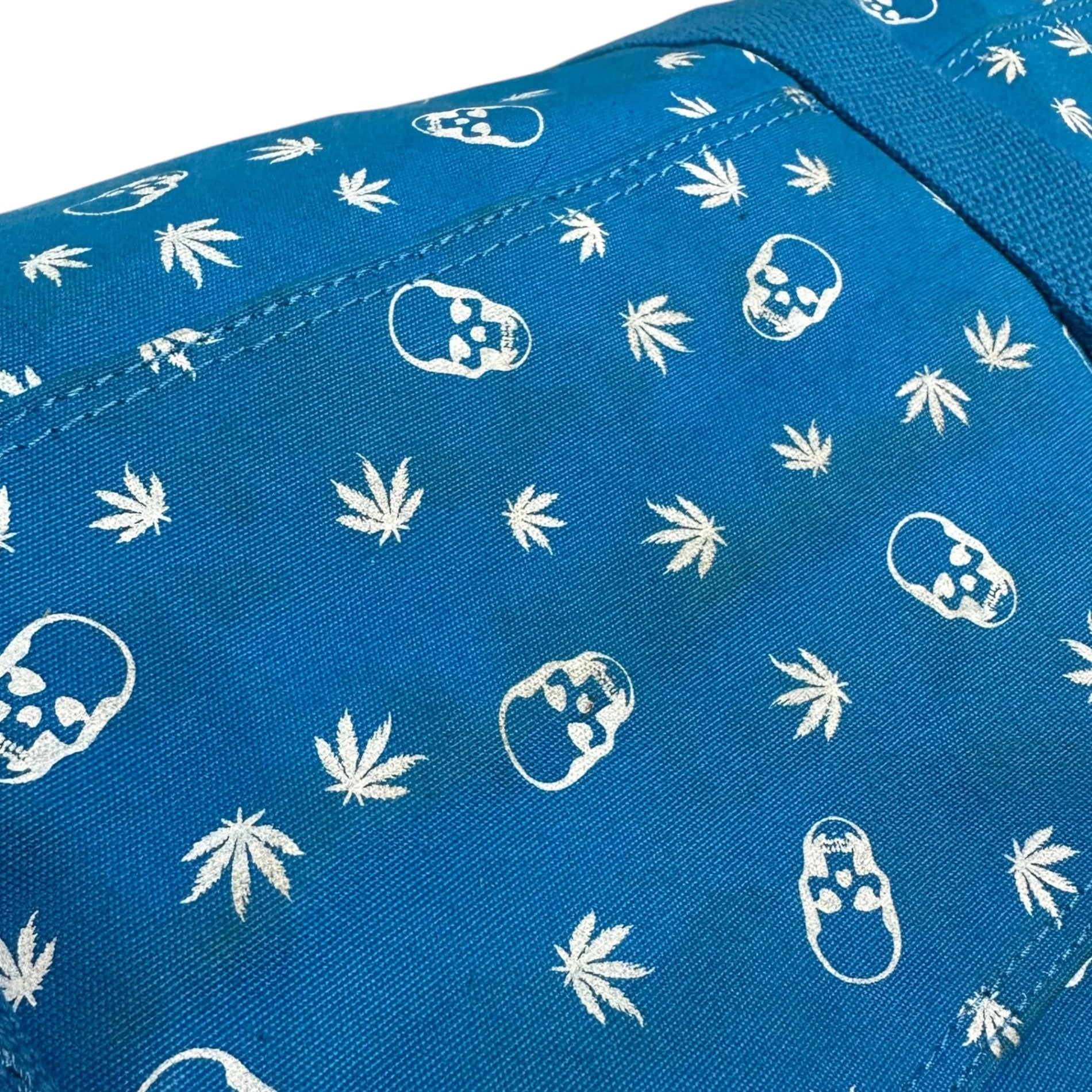 LUCIEN PELLAT-FINET(ルシアンペラフィネ) Skull all over pattern drum bag ドクロ 総柄 ドラム バッグ ブルー ボストン ショルダー
