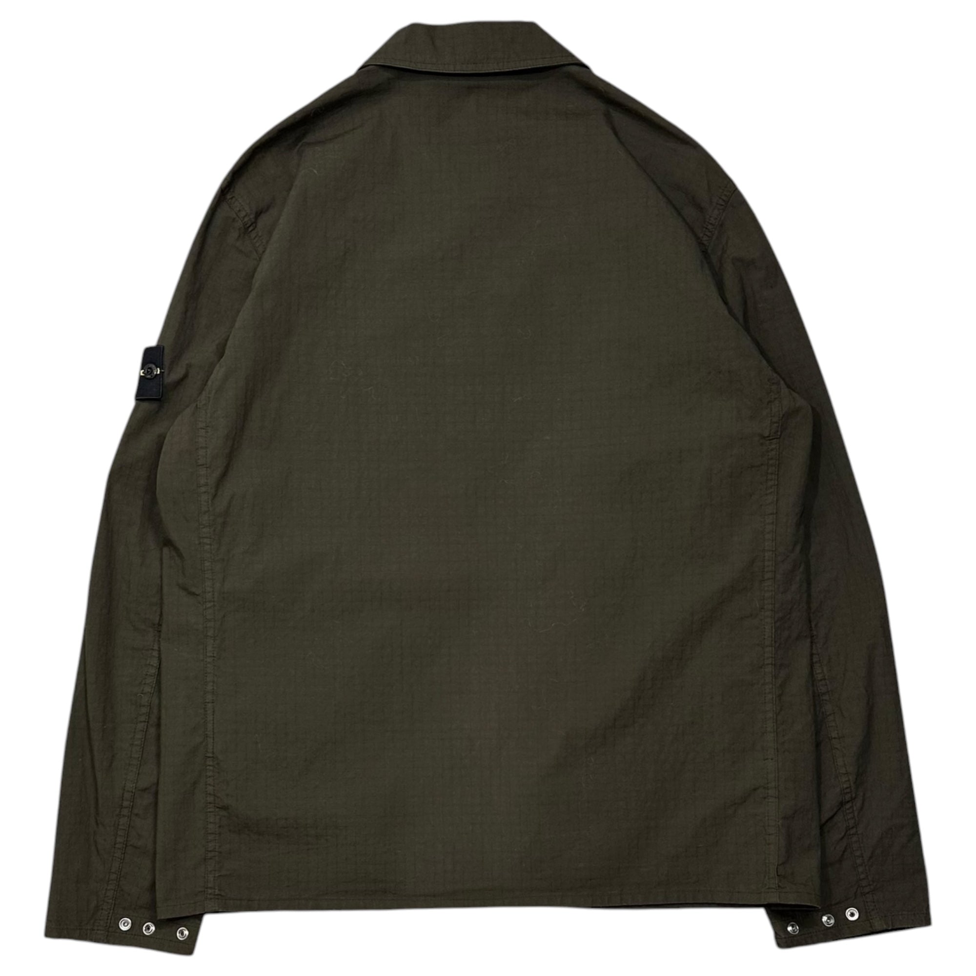 STONE ISLAND(ストーンアイランド) 2025SS MIL-SPEC STRETCH RIPSTOP-TC ストレッチコットン オーバーシャツ  K1S151200012S0063 XL オリーブ