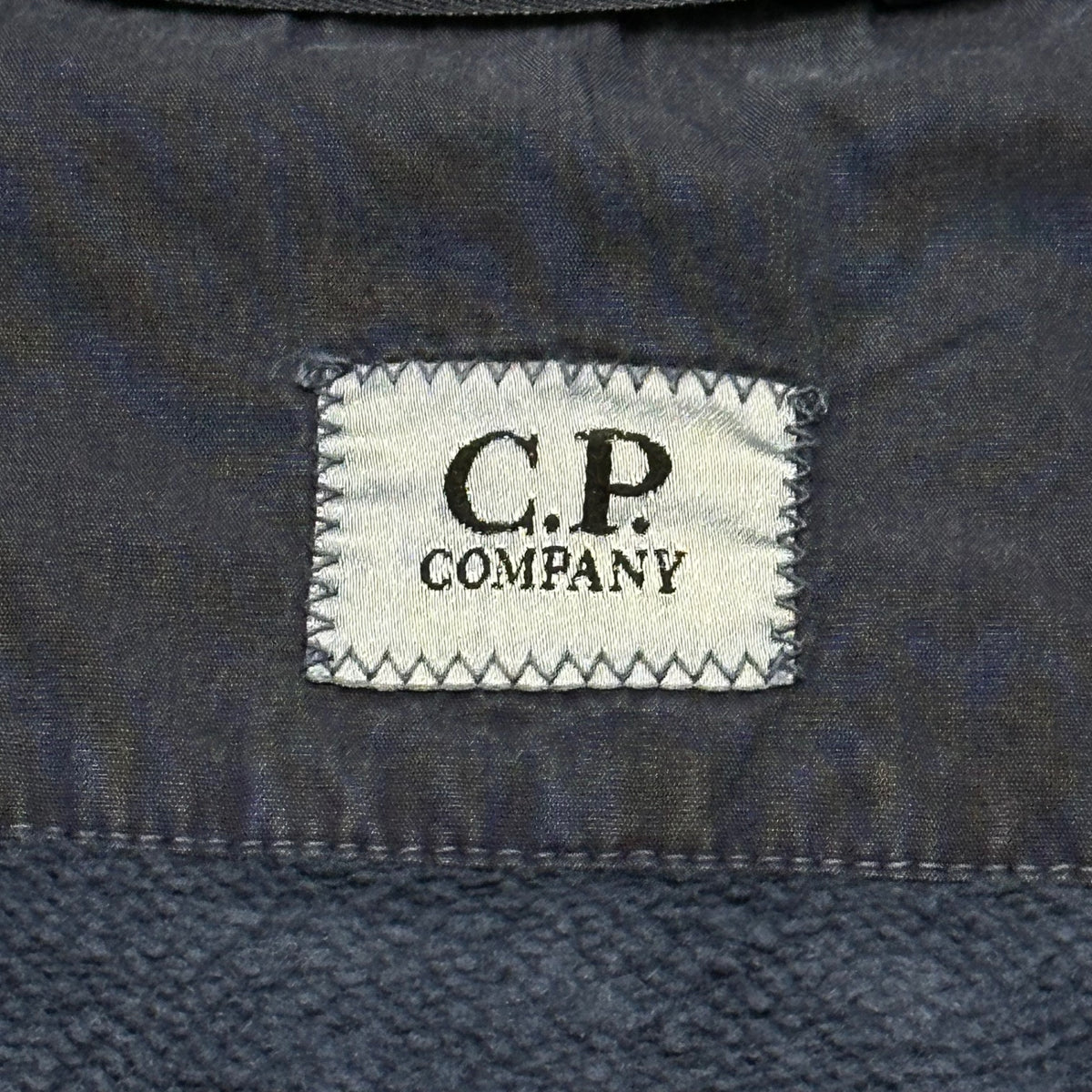 C.P.COMPANY(シーピーカンパニー) 2010～2015's Wide-Ribbed-Collar Sweat Zip-Up Blouson ワイド リブ カラー スウェット ジップ アップ ブルゾン CPU0290 1027 M ネイビー FGFタグ 05750737 ヴィンテージ加工