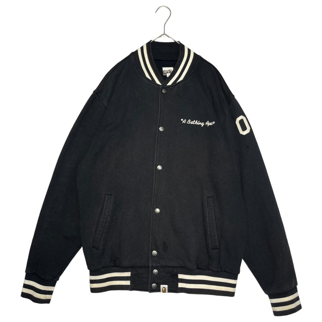 BAPE BY A BATHING APE(ベイプ バイ アベイシングエイプ) 00's a bathing ape General sweatshirt jacket 00年代 アベイシングエイプ ジェネラル スウェット ジャケット L ブラック×ホワイト