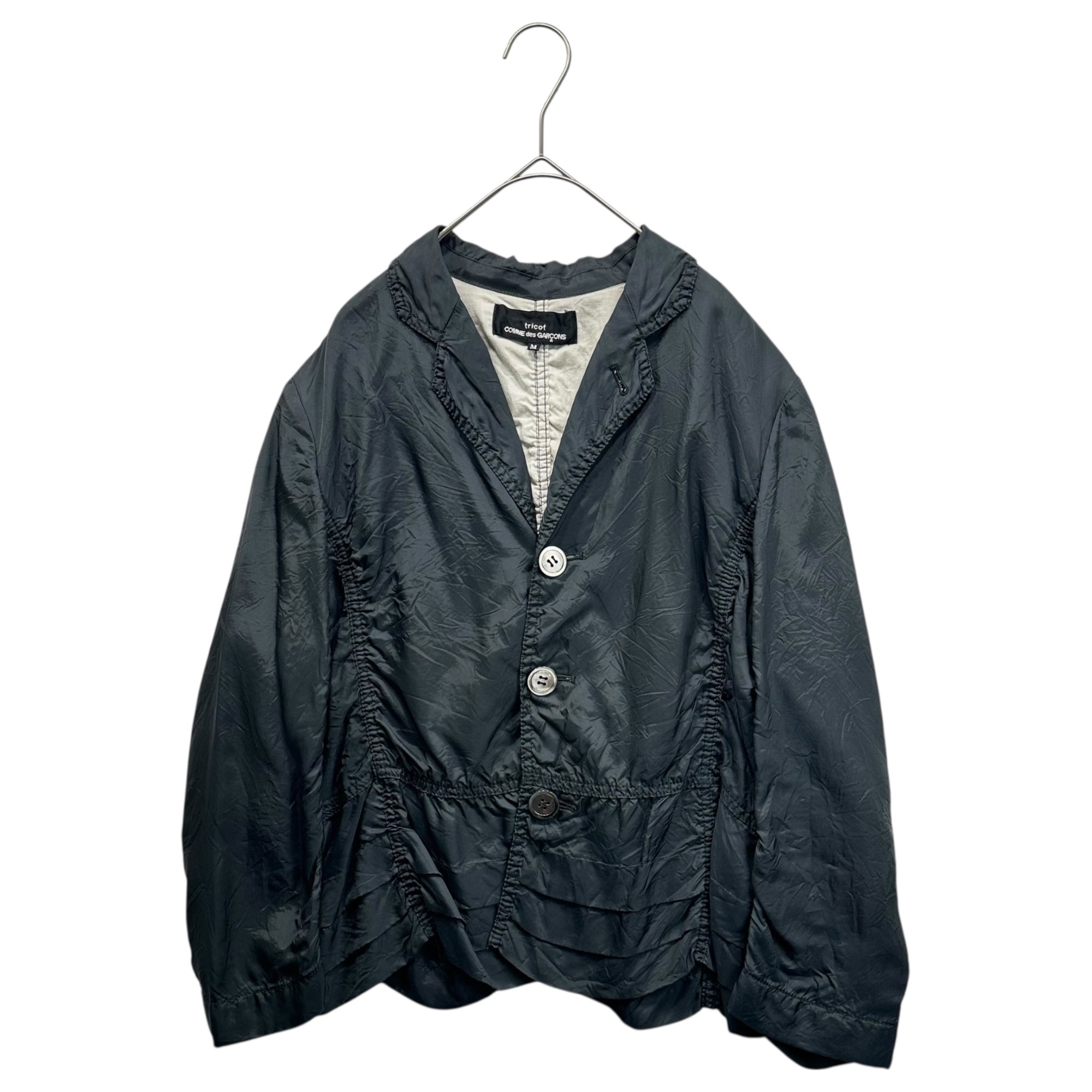 tricot COMME des GARCONS(トリココムデギャルソン) 07SS Product Washing Processing Large Button Cupra Jacket 製品洗い加工 デカボタン キュプラ ジャケット TS-J021 M ブラック AD2006