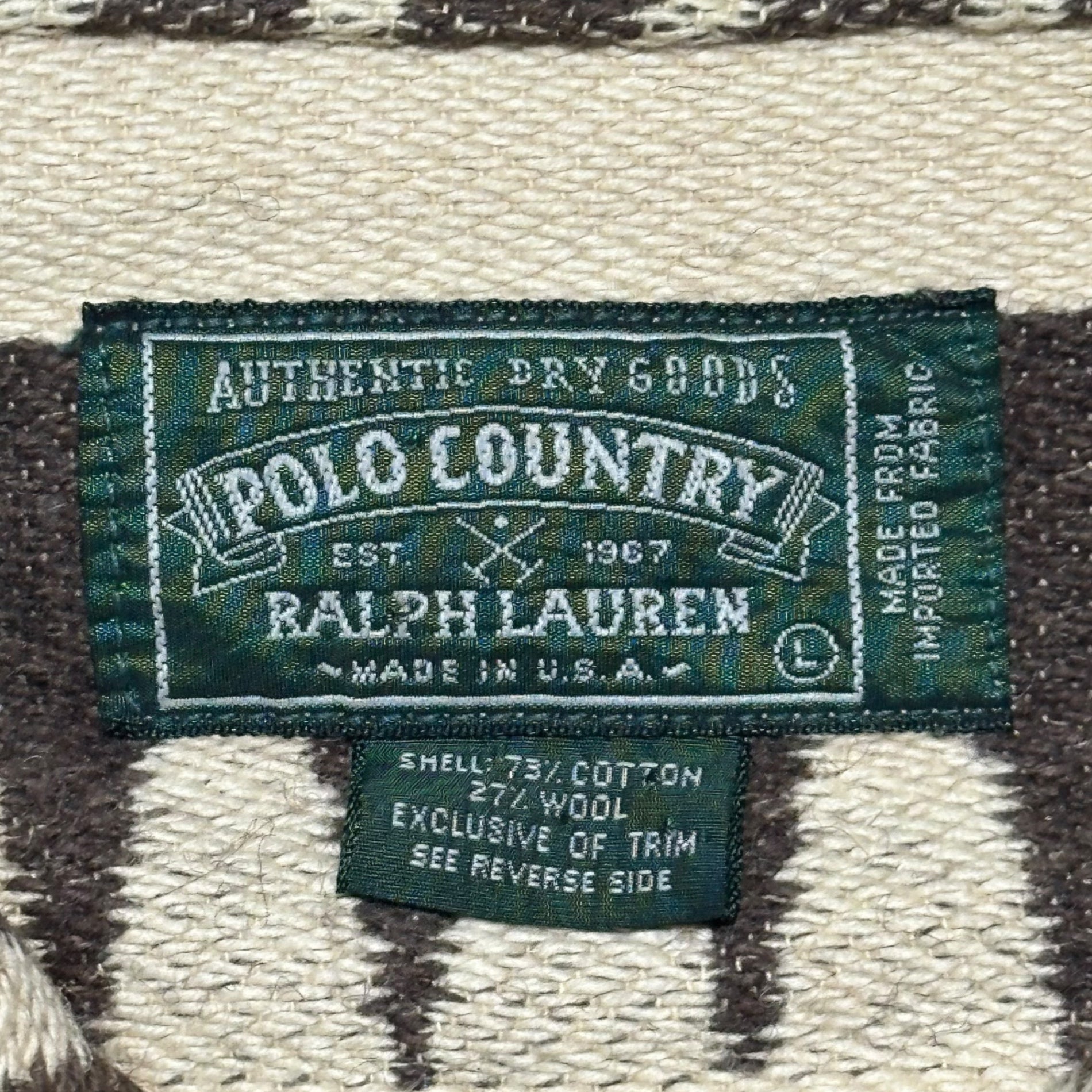 POLO COUNTRY(ポロカントリー) 80~90's Vintage-processed Chimayo button Native coverall jacket ヴィンテージ加工 チマヨボタン ネイティブ カバーオール ジャケット L アイボリー×レッド