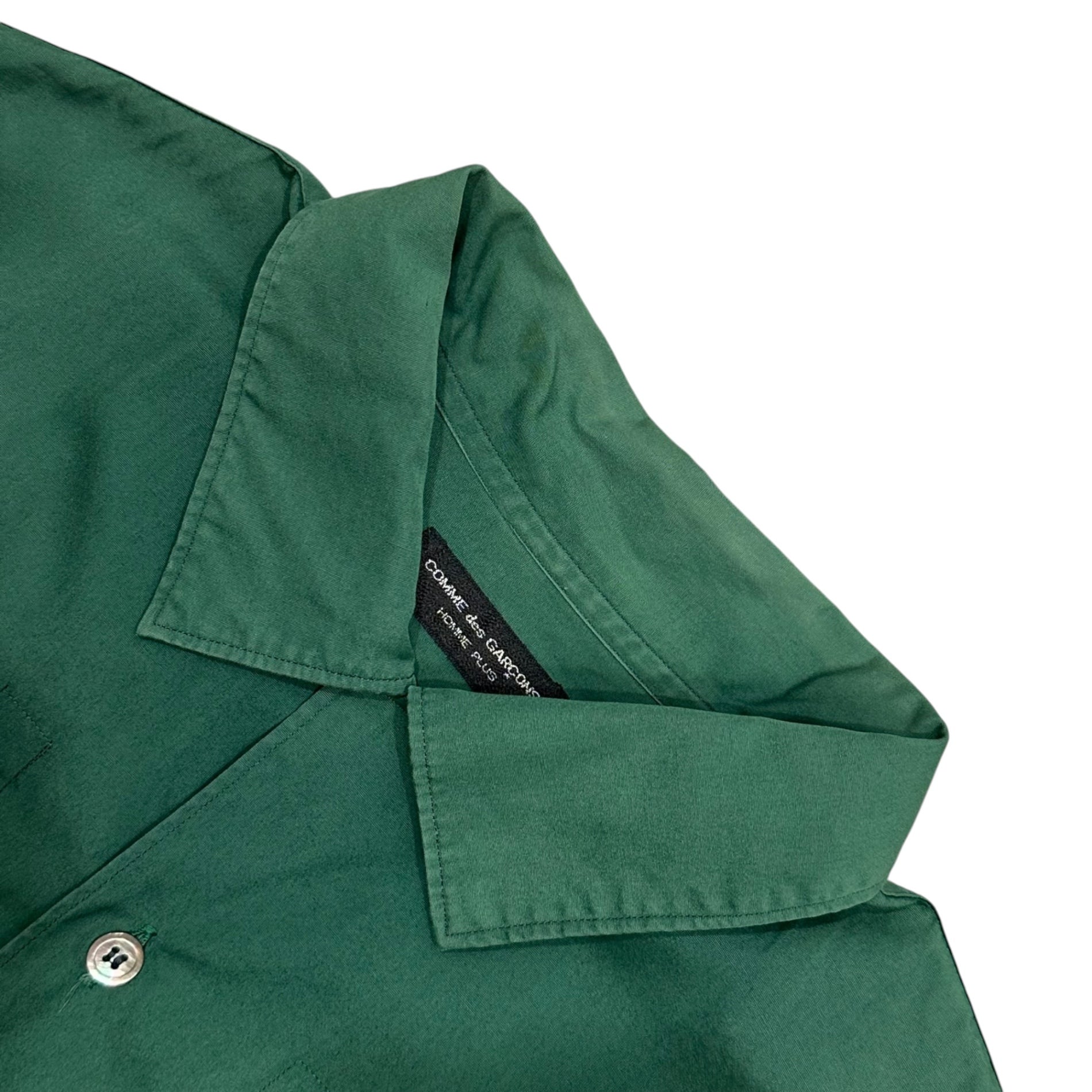 COMME des GARCONS HOMME PLUS(コムデギャルソンオムプリュス) 1991SS Triple-Button L/S Cotton Shirt 3連 ボタン 長袖 コットン シャツ PB-110050 FREE グリーン AD1990 90年代 アーカイブ