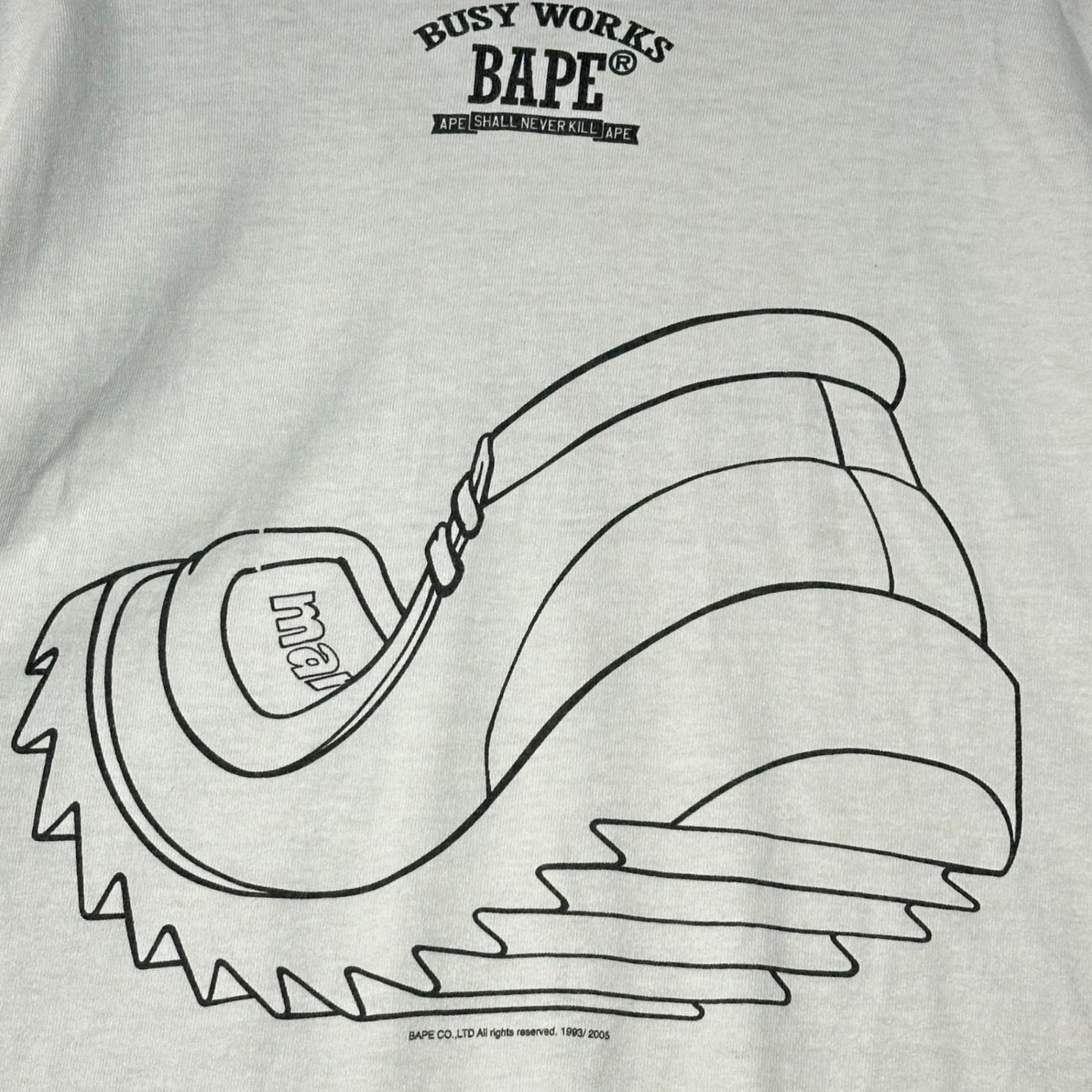 A BATHING APE(アベイシングエイプ) 00's Foot Soldier Print T-Shirt フットソルジャー プリント Tシャツ L ホワイト×ブラック