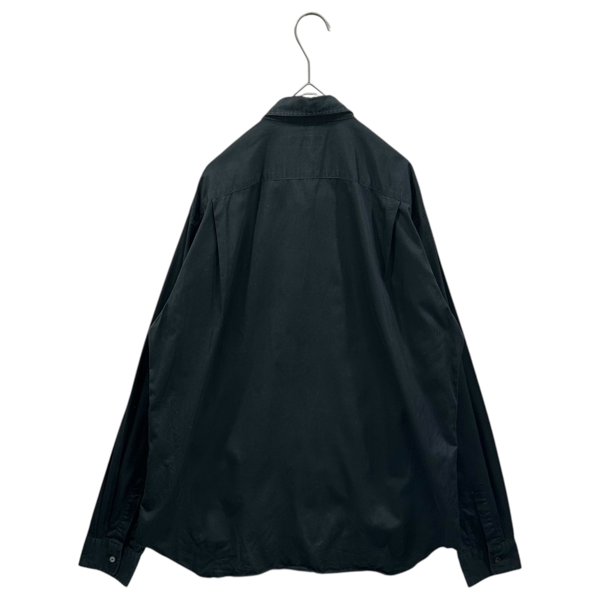 COMME des GARCONS HOMME PLUS(コムデギャルソンオムプリュス) 2015SS Two-button Regular-Collar Cotton L/S Shirt 2連 ボタン レギュラーカラー コットン 長袖 シャツ PO-B025 M ブラック AD2014 平和の軍隊