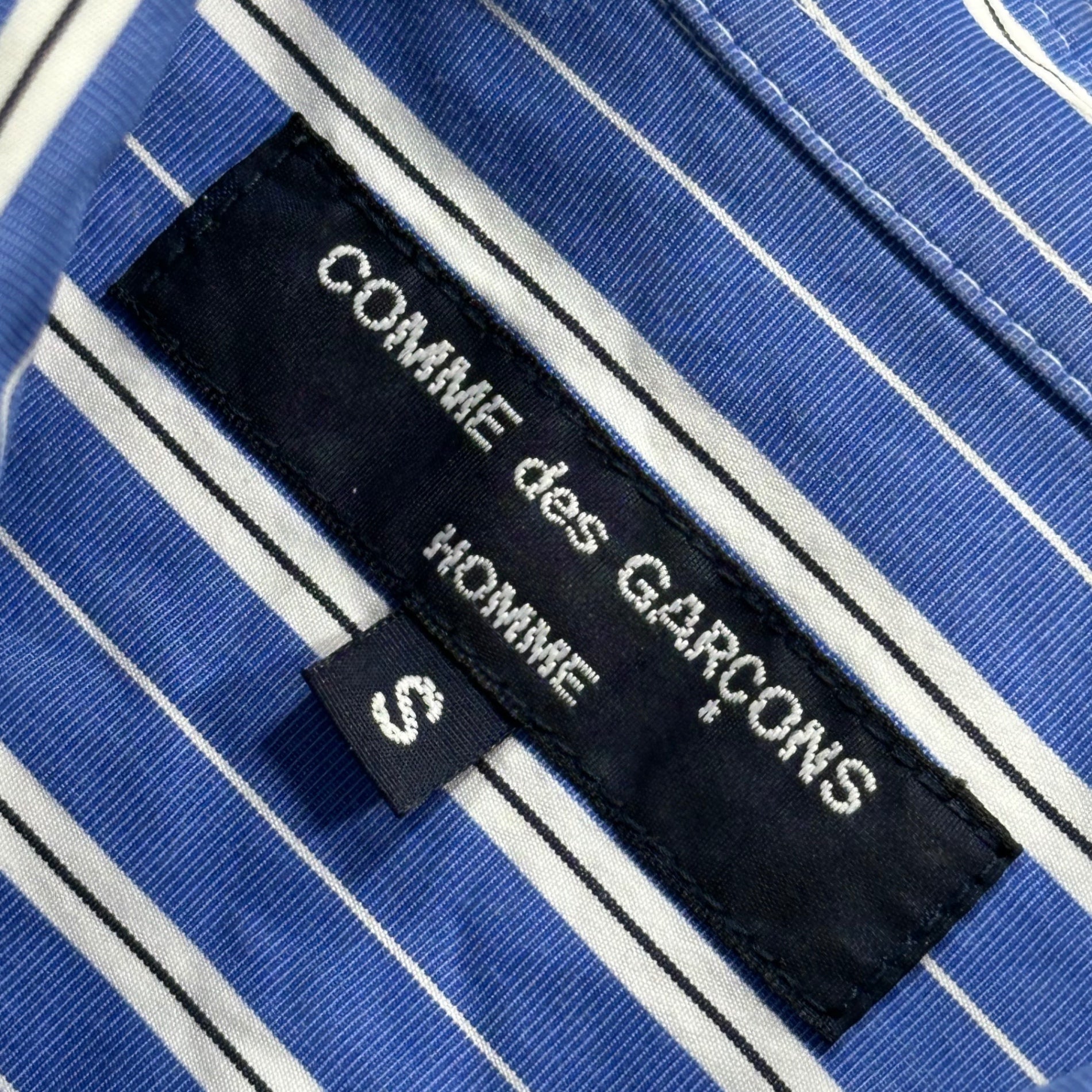 COMME des GARCONS HOMME(コムデギャルソンオム) 23SS CdGH Logo Striped Shirt ロゴ ストライプ シャツ HK-B014 S ブルー×イエロー AD2022