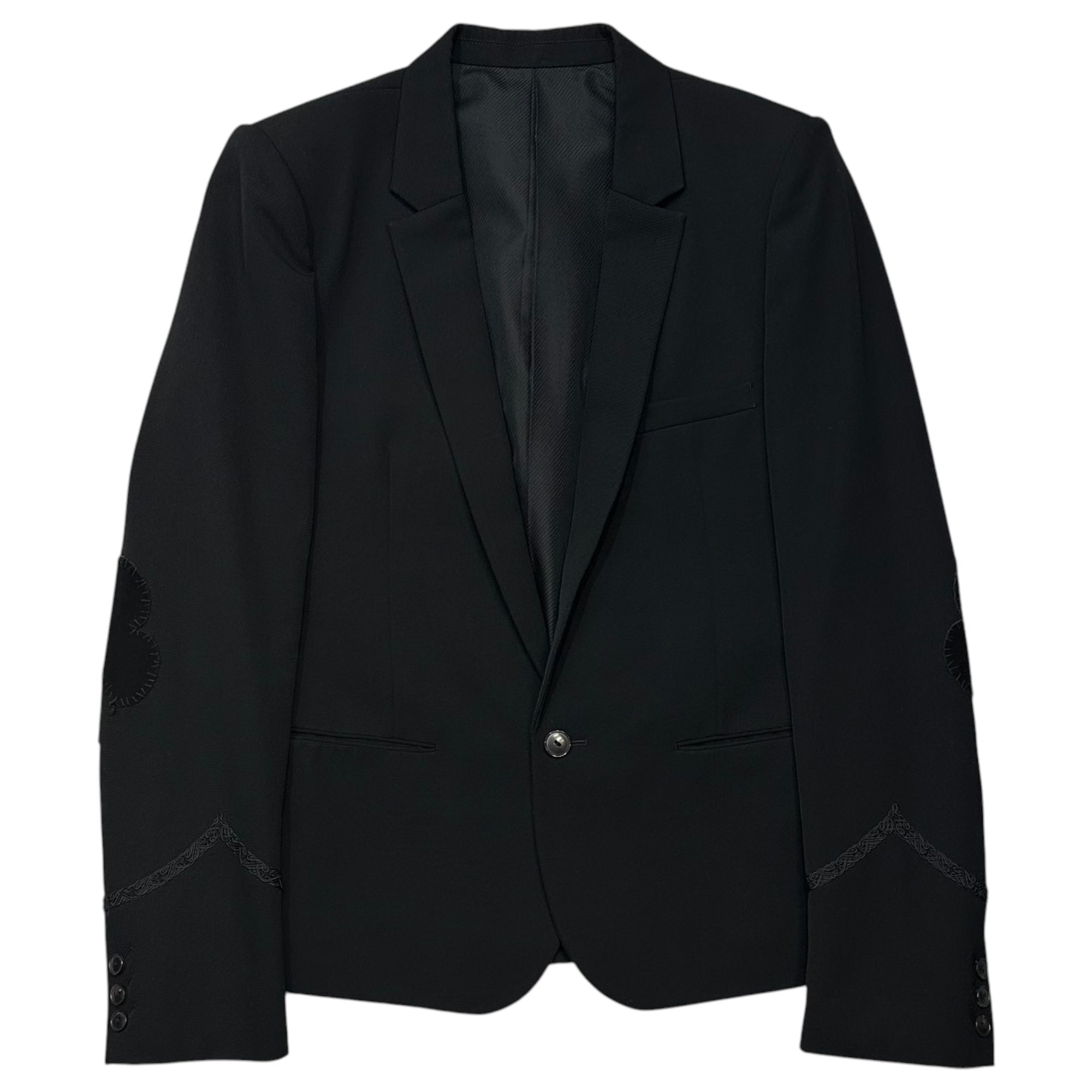 NUMBER (N)INE(ナンバーナイン) 2006AW NOIR期 Elbow-Patch Single-Button Wool Tailored Jacket エルボーパッチ 1B ウールテーラードジャケット F06-NJ001A 3(L程度) ブラック 00's Archive アーカイブ