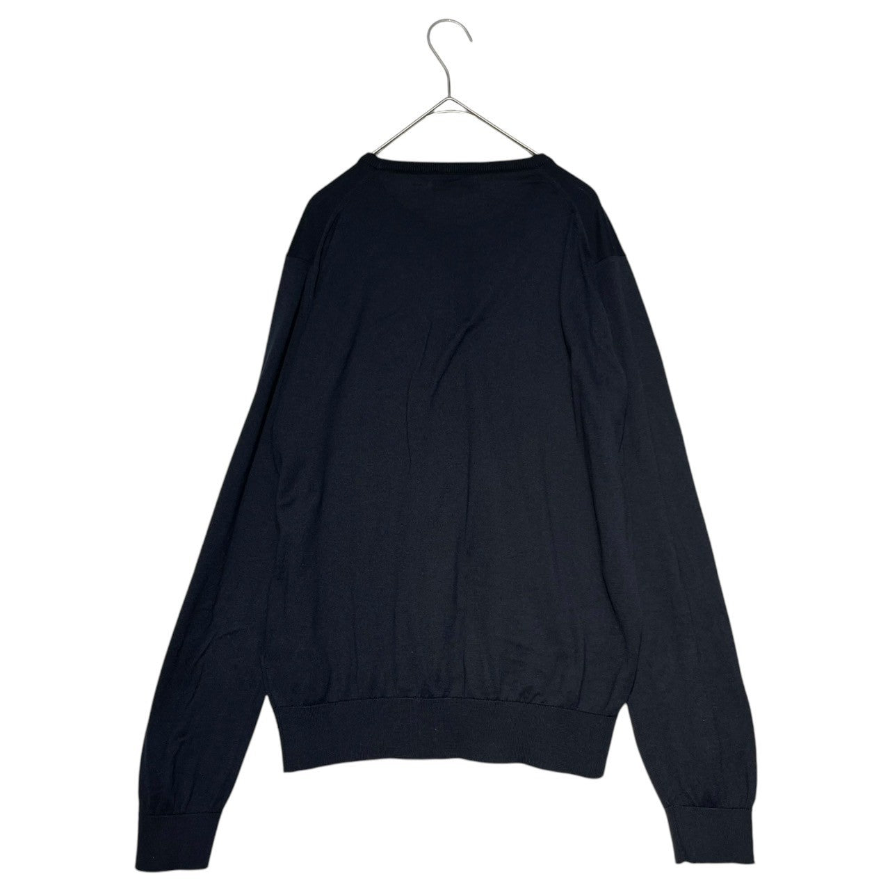 JOHN SMEDLEY(ジョンスメドレー) EMMETT PULLOVER コットン クルーネック ニット M ネイビー イングランド製 定番品