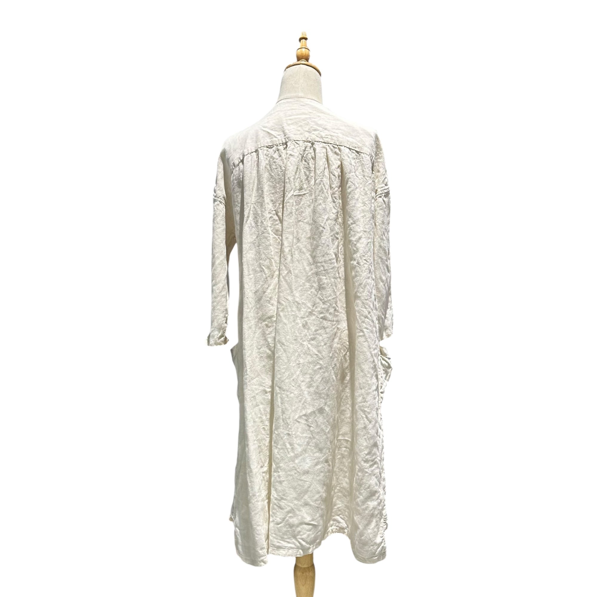 MAGALI(マガリ) 100% Linen Front-Button Dress 100％ リネン フロントボタン ワンピース FREE アイボリー