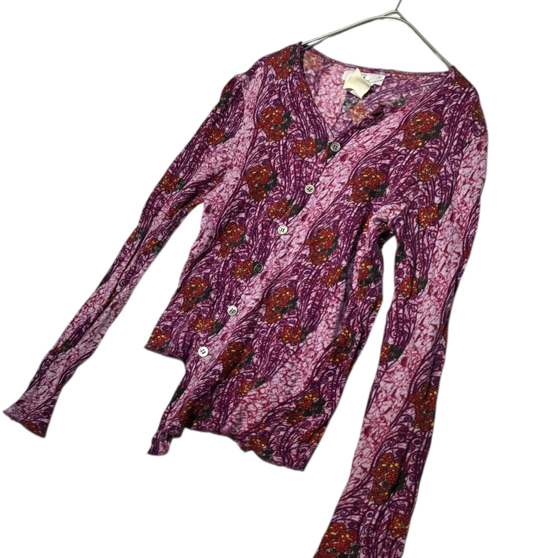 Y's(ワイズ) Transformable Floral Print Cardigan 変形 花柄 カーディガン 3 パープル