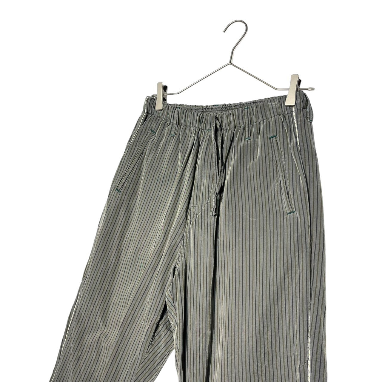 BRU NA BOINNE(ブルーナボイン) 18SS shiny easy pants シャイニー イージー パンツ 7416 00 グレー  ストライプ