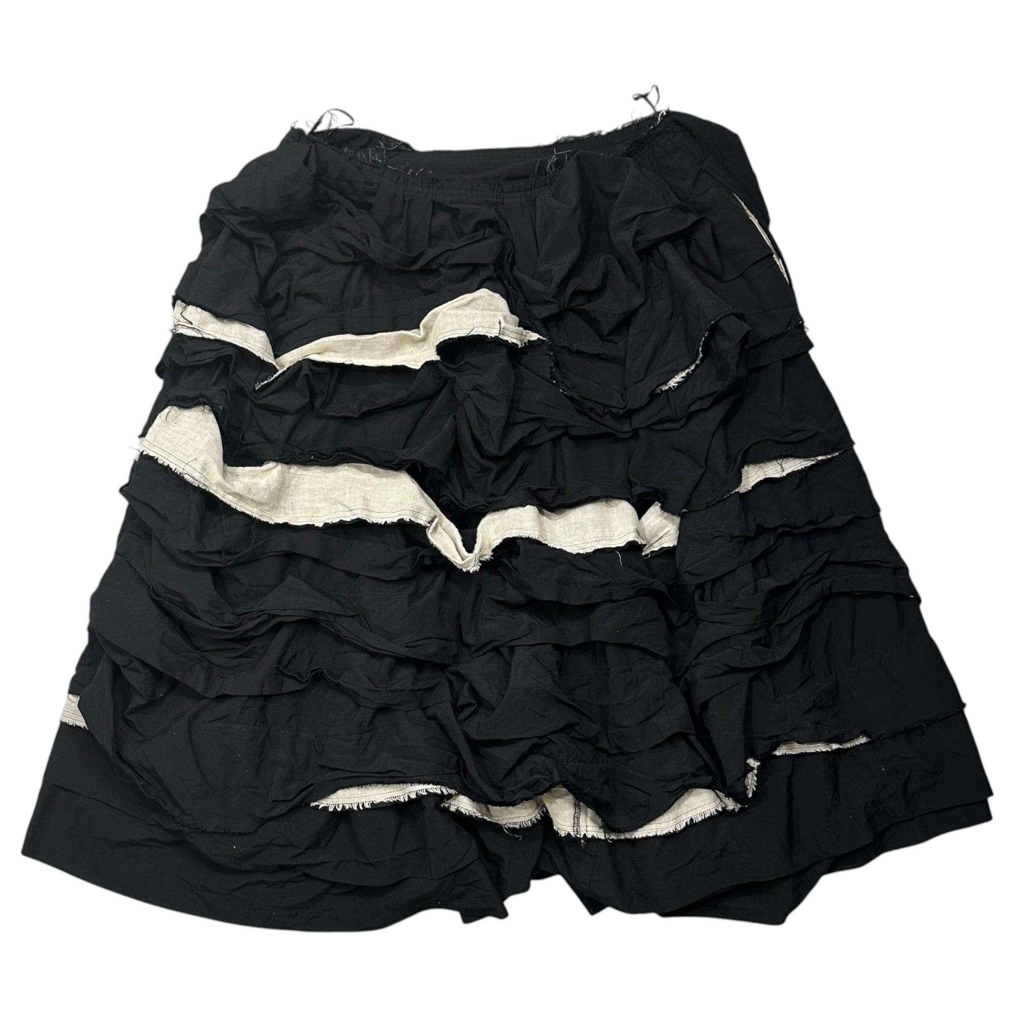 COMME des GARCONS COMME des GARCONS(コムデギャルソンコムデギャルソン) 2023SS Spiral Tiered Ruffled Skirt スパイラル ティアード フリル スカート RK-S014 M ブラック フレア カットオフ