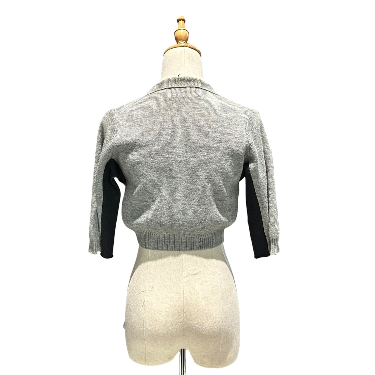 COMME des GARCONS(コムデギャルソン) 1993AW Melton Patchwork Knit Jacket メルトン 切替 ニット ジャケット GJ-040300 FREE グレー×ネイビー AD1993 90s アーカイブ