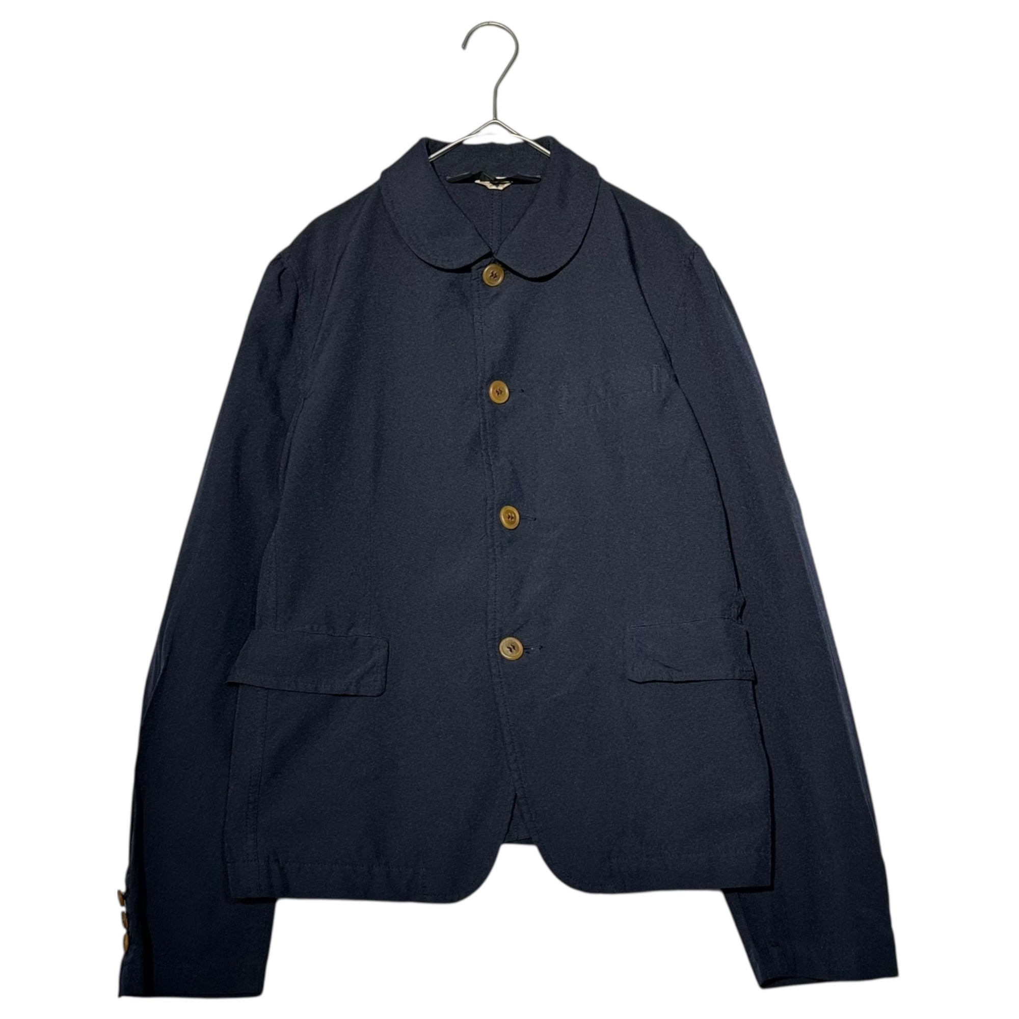 COMME des GARCONS COMME des GARCONS(コムデギャルソンコムデギャルソン) 14SS Polyester Round Collar 4B Jacket ポリエステル 丸襟 4B ジャケット RM-J007 M ネイビー AD2013