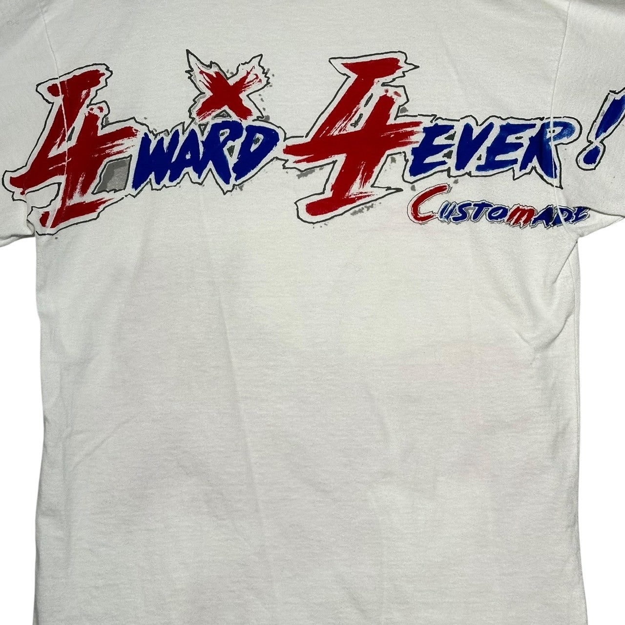 STUSSY(ステューシー) 00's USA made CUSTOMADE Lion Graphic Art Print T-Shirt カスタムメイド ライオン グラフィック アート プリント Tシャツ 表記無(M程度) ホワイト×オレンジ USA製 4WARD 4EVER