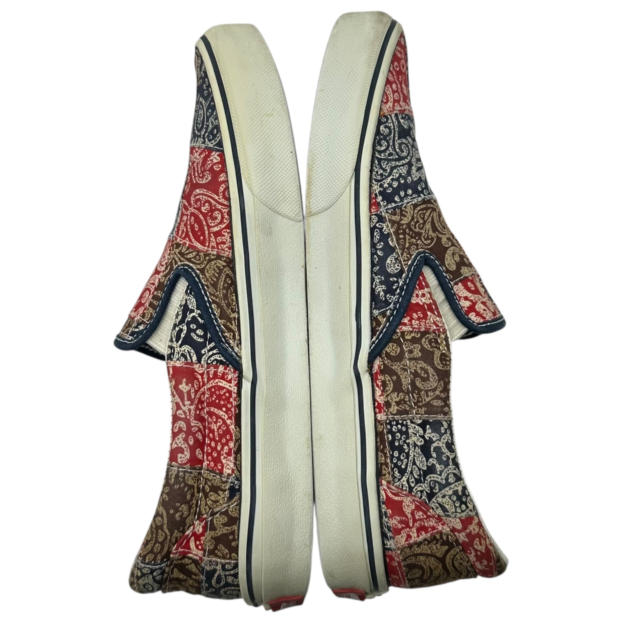 VANS(バンズ) Classic Slip-on クラシック スリッポン ペイズリー バンダナ パッチワーク 26.5cm レッド×ネイビー スニーカー