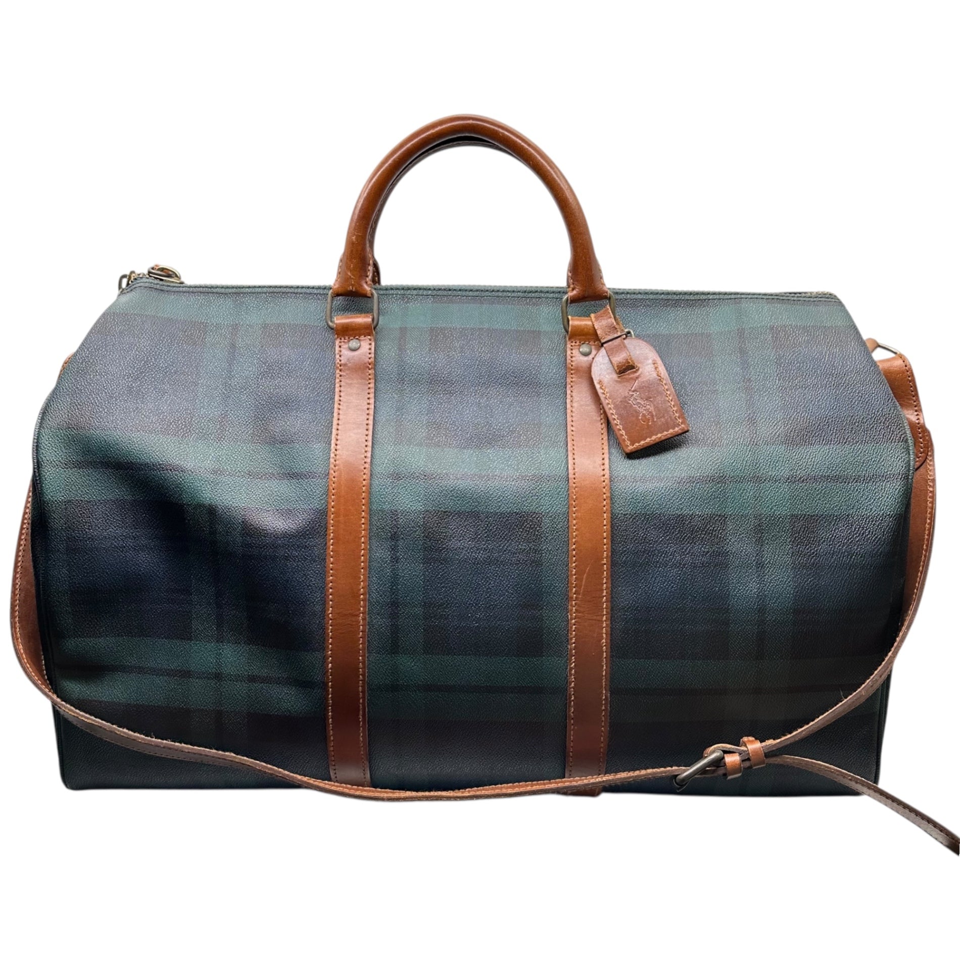POLO RALPH LAUREN(ポロラルフローレン) Tartan Check Boston Bag タータン チェック ボストン バッグ ネイビー×グリーン 旅行鞄 ショルダー