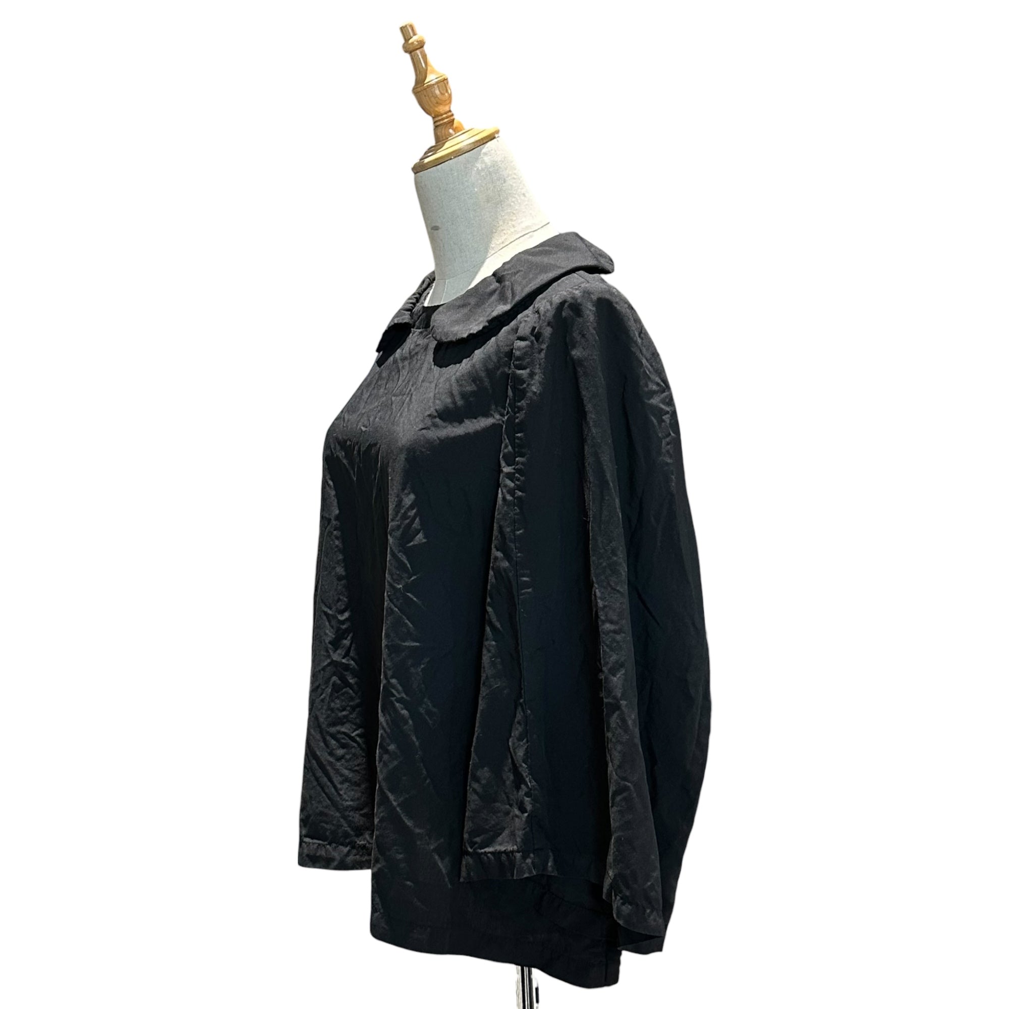 COMME des GARCONS COMME des GARCONS(コムデギャルソンコムデギャルソン) 22AW Round Collar Back Zip Flare Sleeve Blouse 丸襟 バックジップ フレアスリーブ ブラウス RJ-B003 XS ブラック AD2022