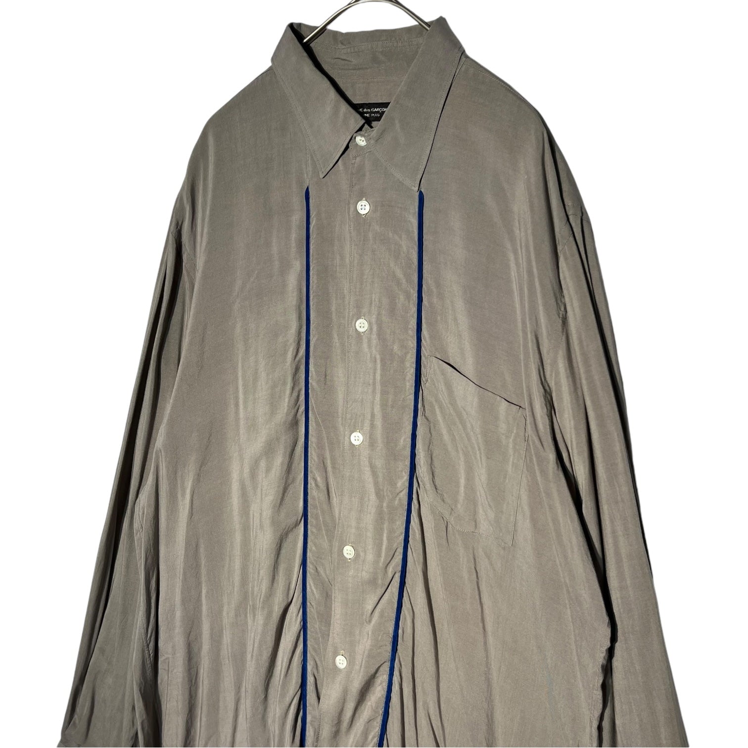 COMME des GARCONS HOMME PLUS(コムデギャルソンオムプリュス) 96SS centerline rayon shirt センターライン レーヨン シャツ PB-040500 FREE(M程度) グレー×ブルー AD1995