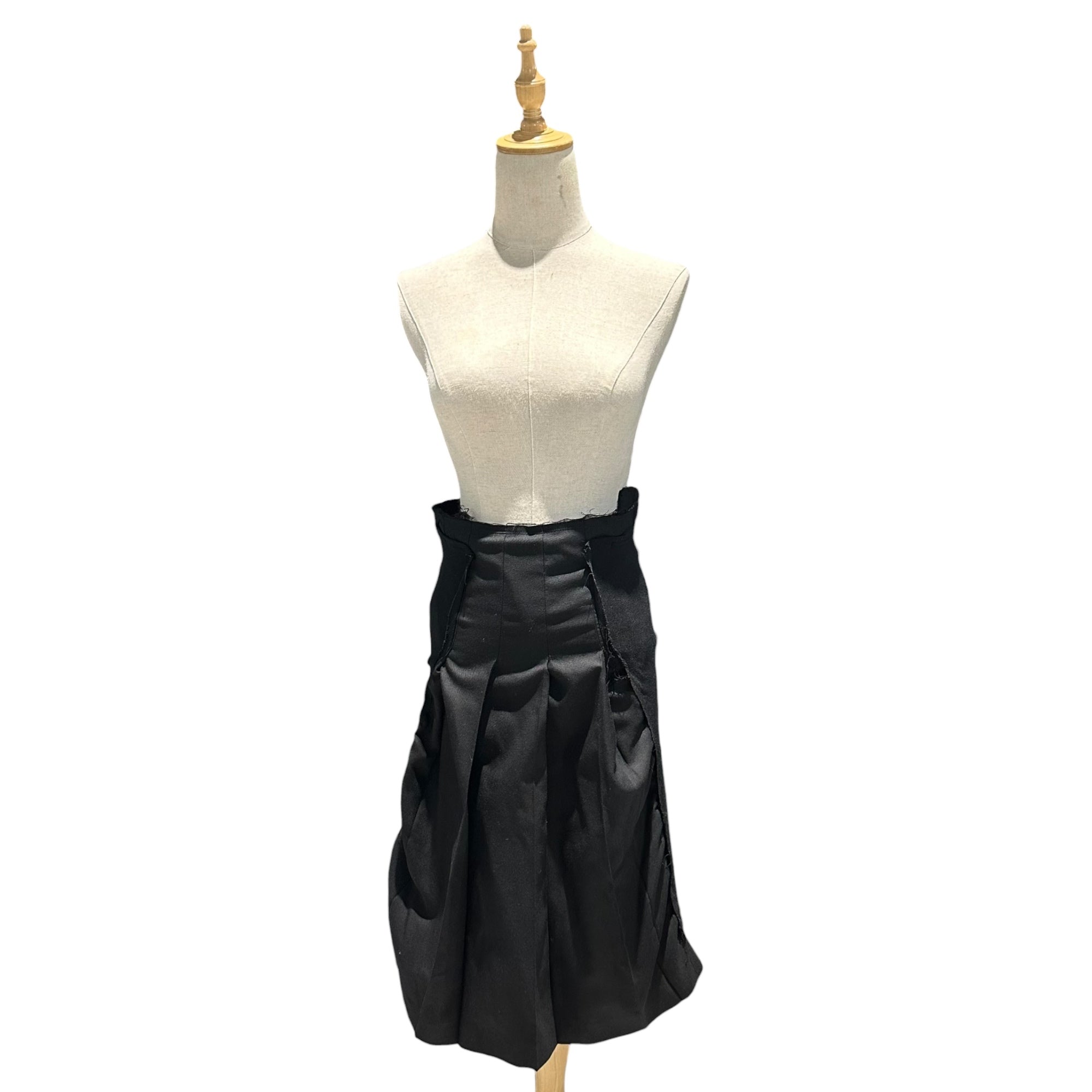 COMME des GARCONS(コムデギャルソン) 2007AW Wool Body Nylon-Polyester Flap-Design Skirt ウール ボディ ナイロンポリ フラップ デザイン スカート GT-S001 SS ブラック AD2007