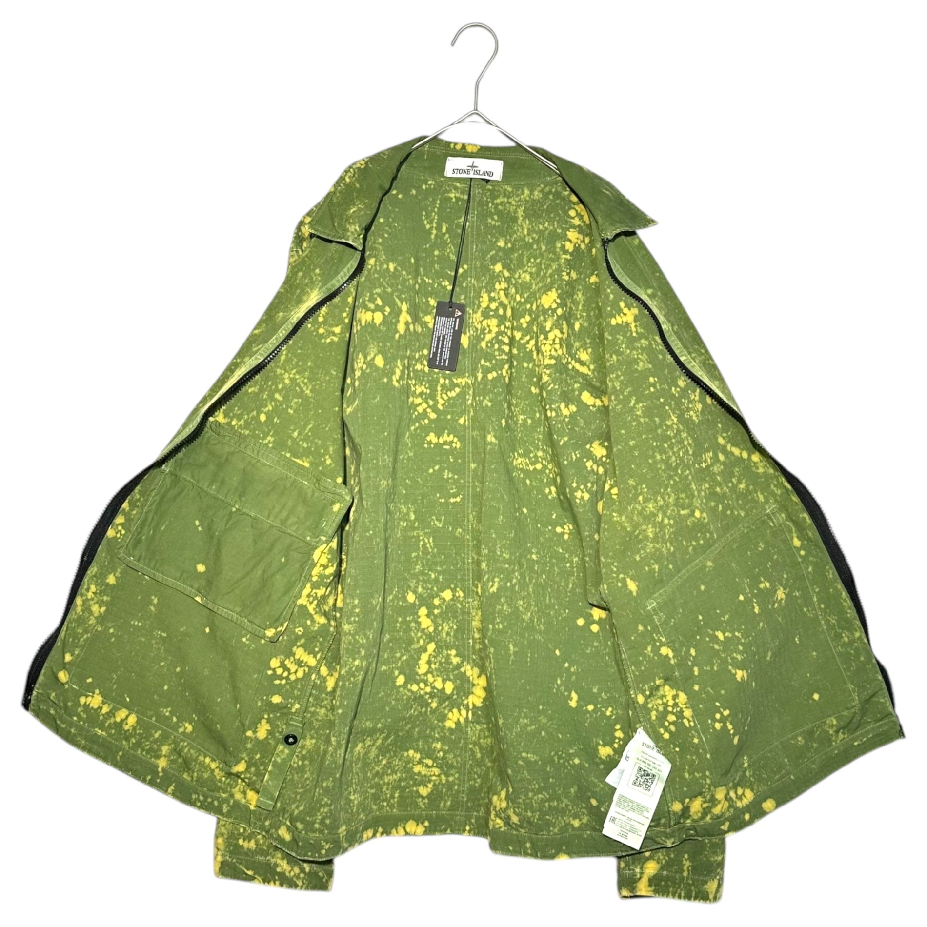 STONE ISLAND(ストーンアイランド) 22SS Green Off-Dyed OVD Camo Overshirt Jacket カモ柄 オーバー シャツ ジャケット 761512122 XL グリーン