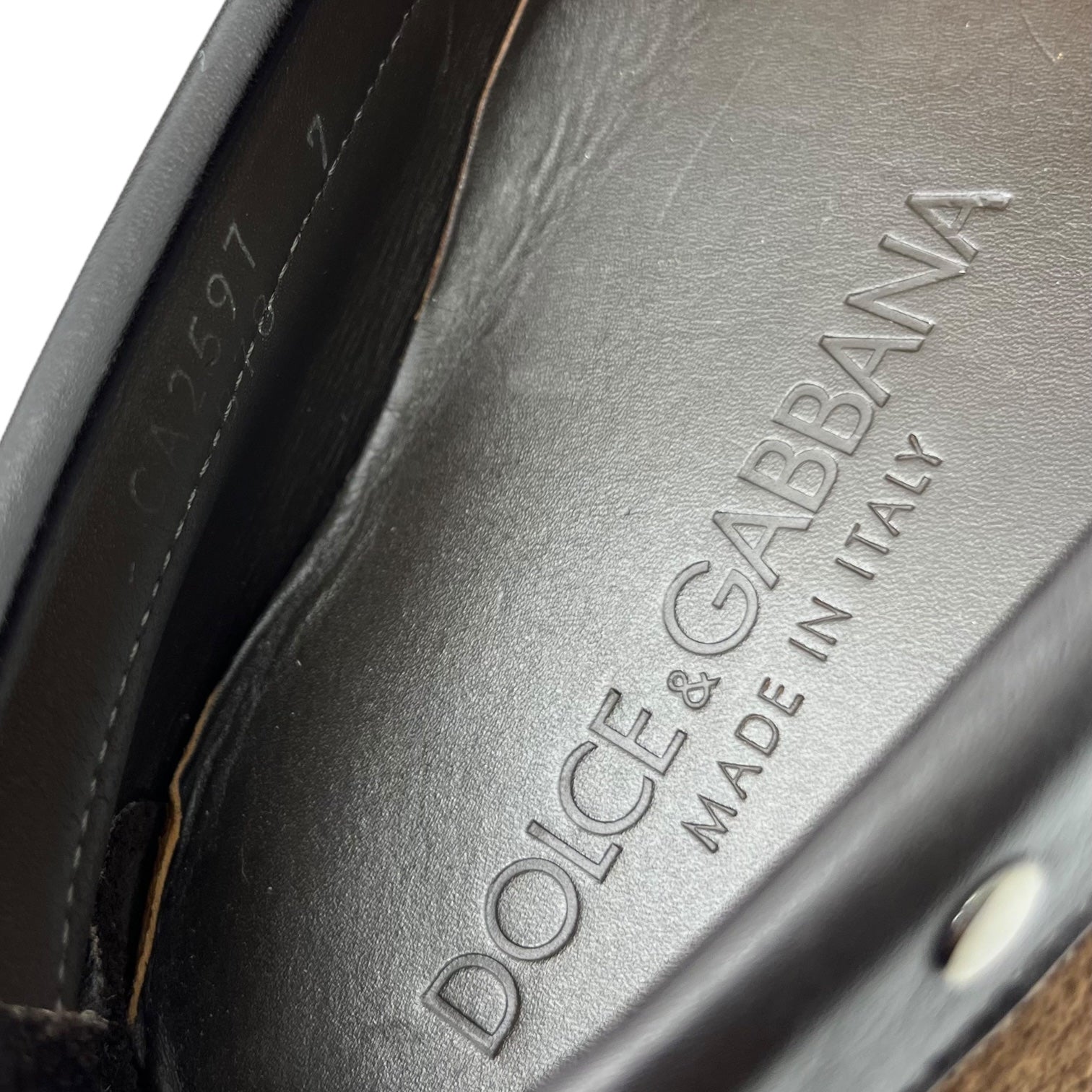 DOLCE&GABBANA(ドルチェ&ガッバーナドルガバ) Logo plate bit loafers ロゴプレート ビットローファー 7(26cm程度) ブラウン レザー 本革 ドライビングシューズ