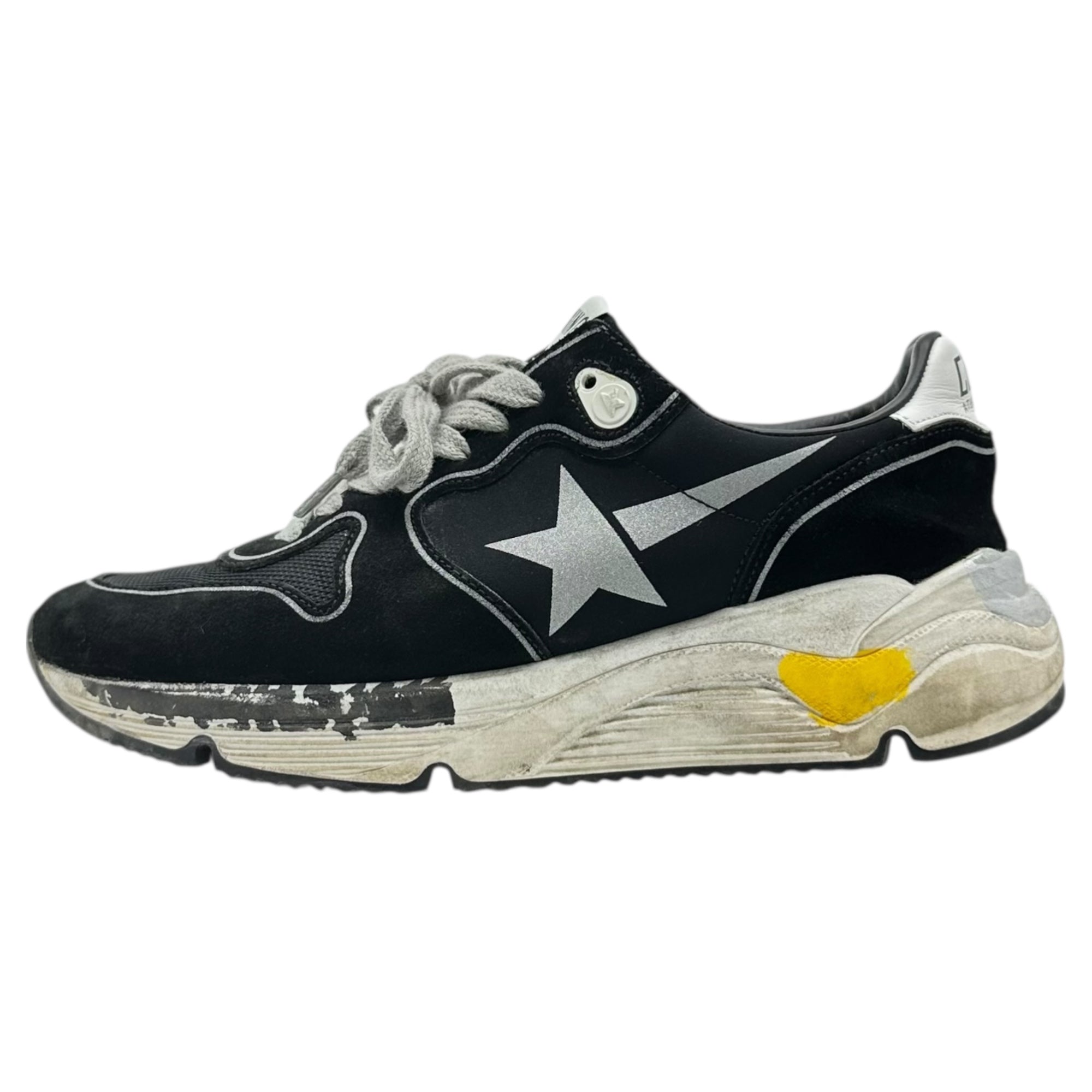 GOLDEN GOOSE(ゴールデングース) Running Sole レザー＆メッシュ ユーズド加工 ローカット スニーカー 37(24.5cm) ブラック