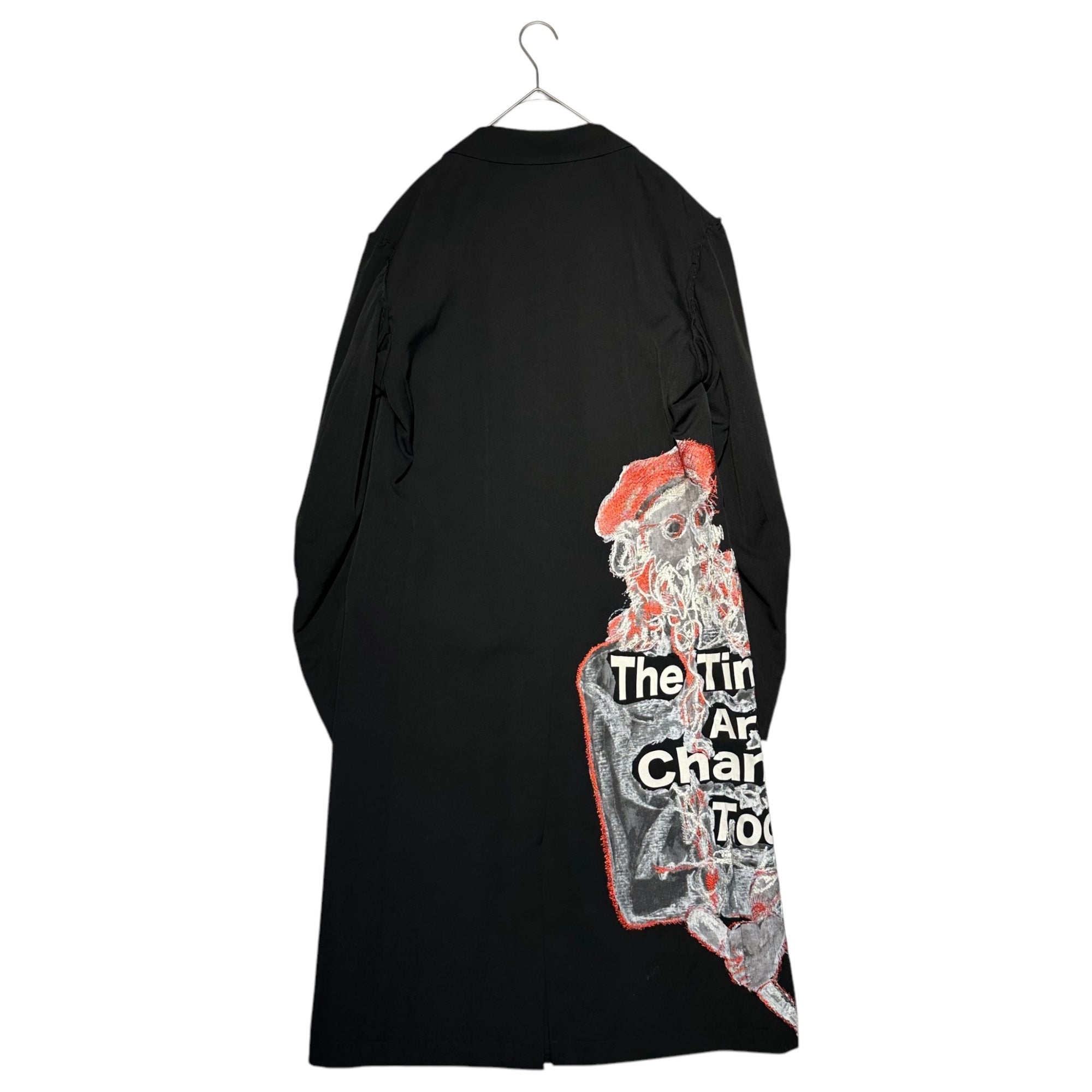 YOHJI YAMAMOTO POUR HOMME(ヨウジヤマモトプールオム) 17AW Print Embroidery Long Jacket 袖山 ハンド ステッチ プリント 刺繍 ジャケット HK-J38-127 2(M程度) ブラック