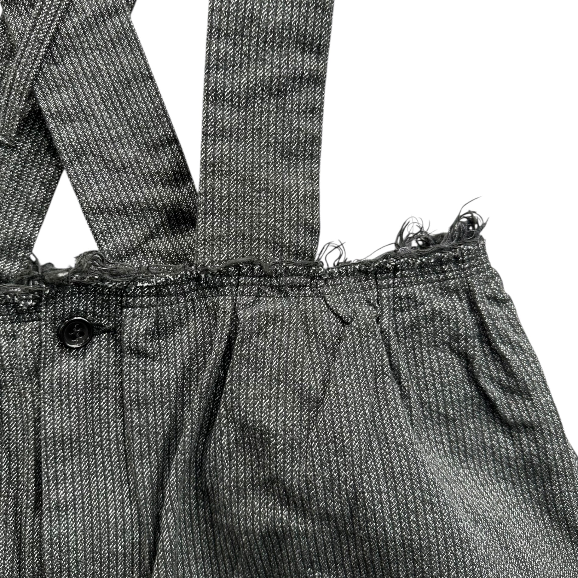 BLACK COMME des GARCONS(ブラックコムデギャルソン) 16SS Striped All-Over Print Hanging Wide Shorts ストライプ 総柄 吊り ワイド ショーツ ハーフパンツ 1Q-P005 XS グレー×ブラック AD2015