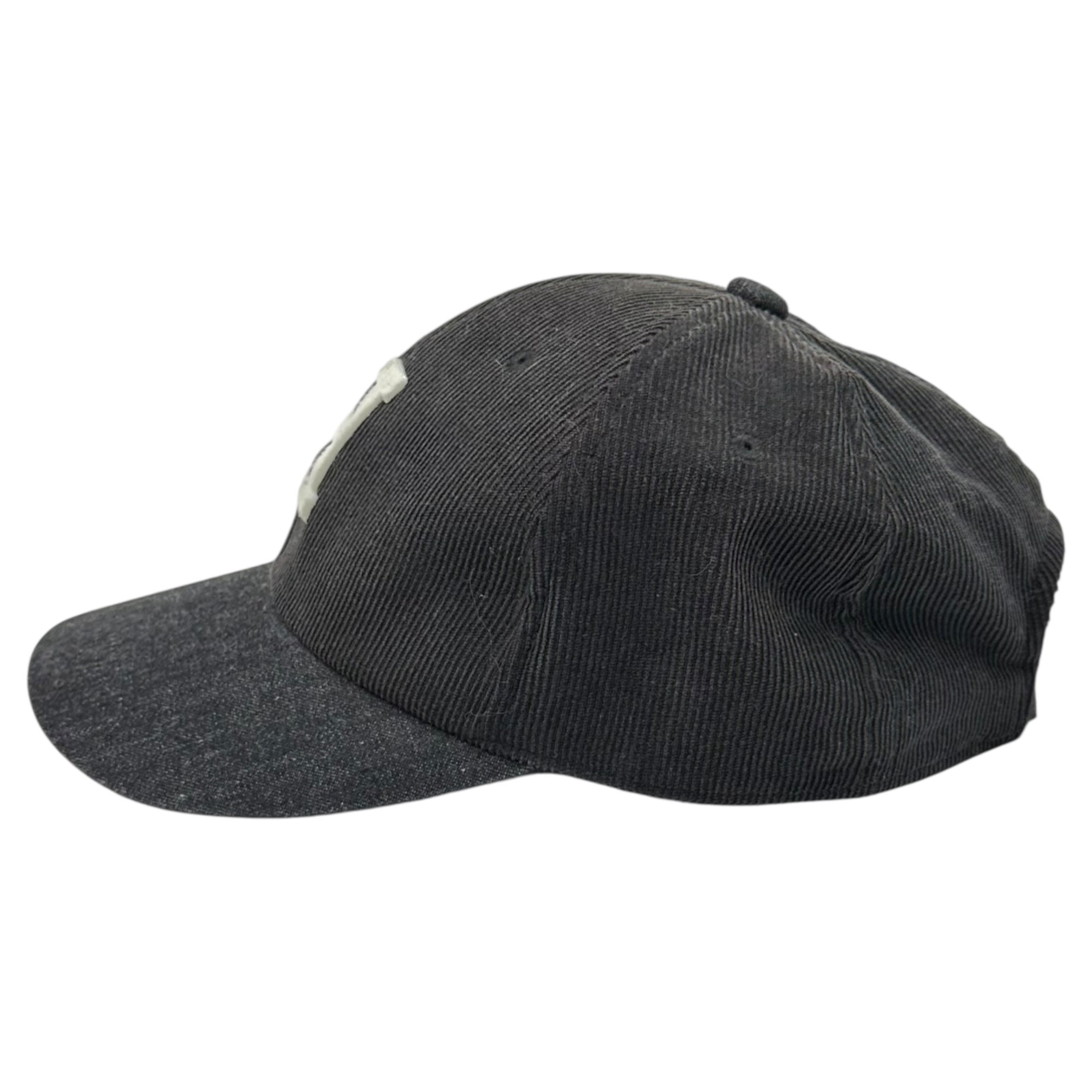 HOLLYWOOD RANCH MARKET(ハリウッドランチマーケット) H.R.REMAKE H Logo Corduroy Denim Panel Snapback Cap H ロゴ コーデュロイ デニム 切替 スナップバック キャップ ブラック 帽子