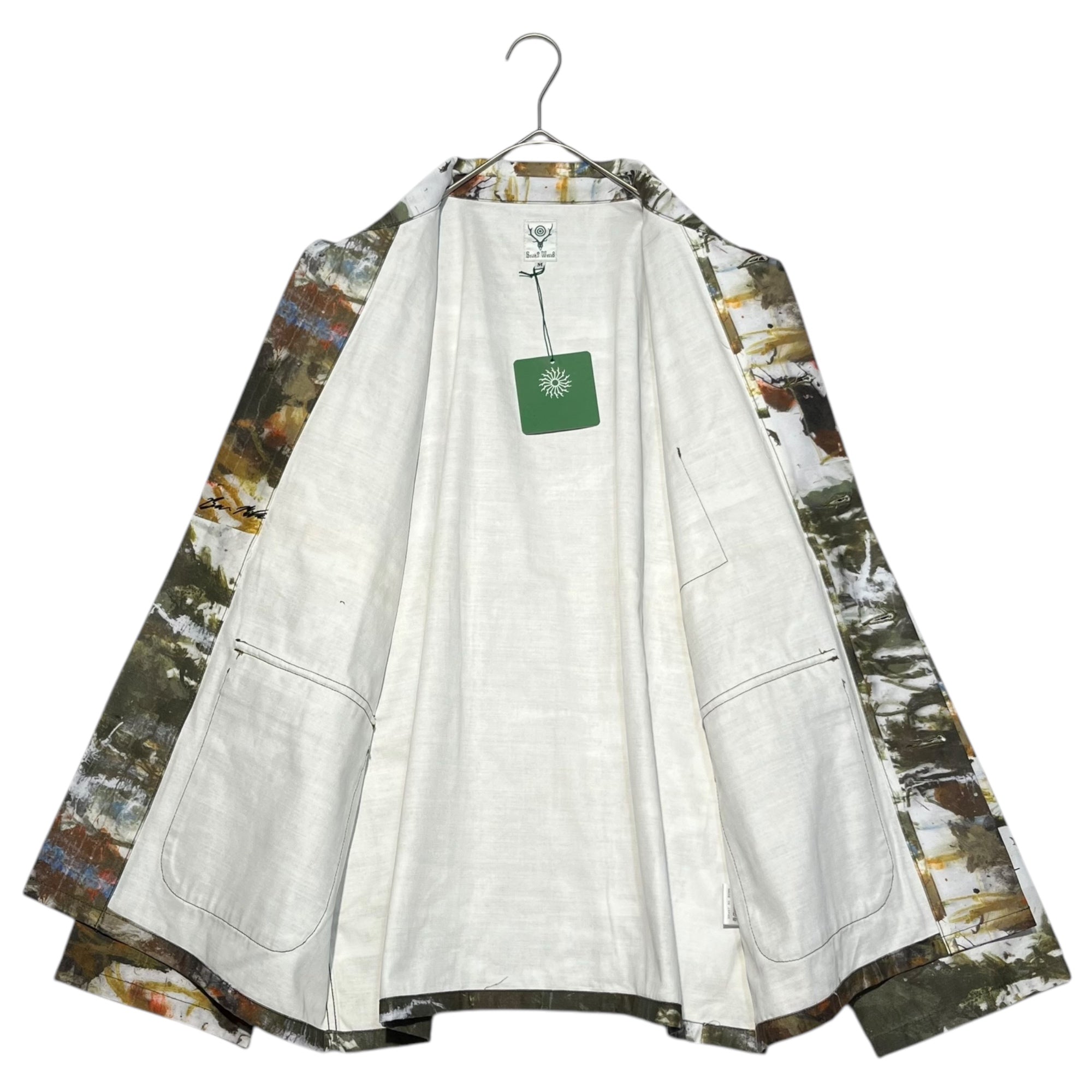 South2 West8 S2W8(サウス2ウエスト8) 22AW HUNTING SHIRT COTTON BACK SATEEN/PAINTING PT. ハンティング シャツ LQ826 M カーキ ジャケット カバーオール