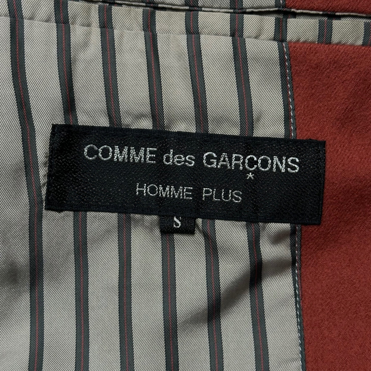 COMME des GARCONS HOMME PLUS(コムデギャルソンオムプリュス) 1990AW Inner-Striped 2-Button Wool Jacket インナー ストライプ 2ボタン ウール ジャケット PJ-05050S S オレンジ