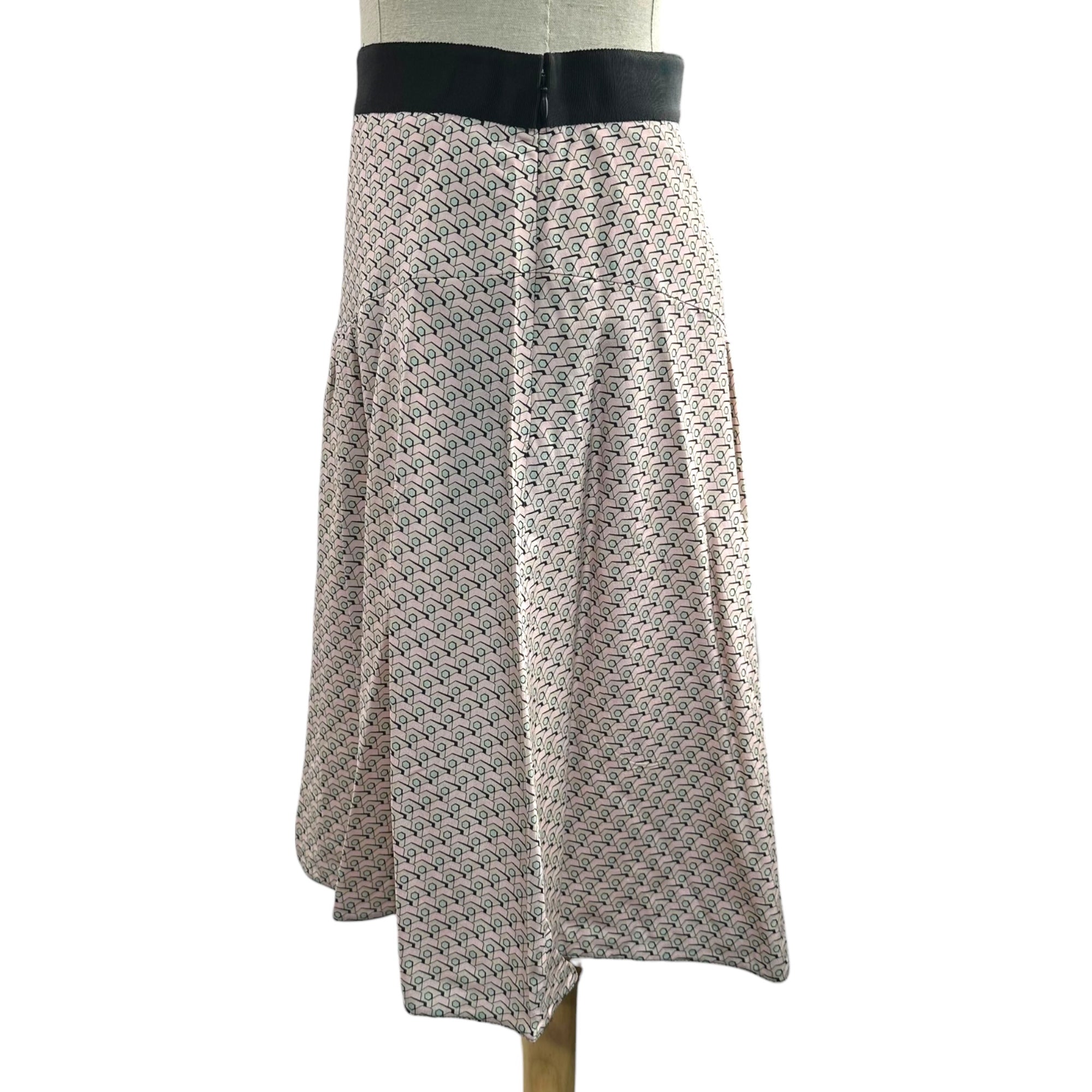 PRADA(プラダ) Pink Dot Silk print skirt シルク ピンク ドット プリント スカート 627309 ZAD90 4778 40(L程度) ピンク×ホワイト
