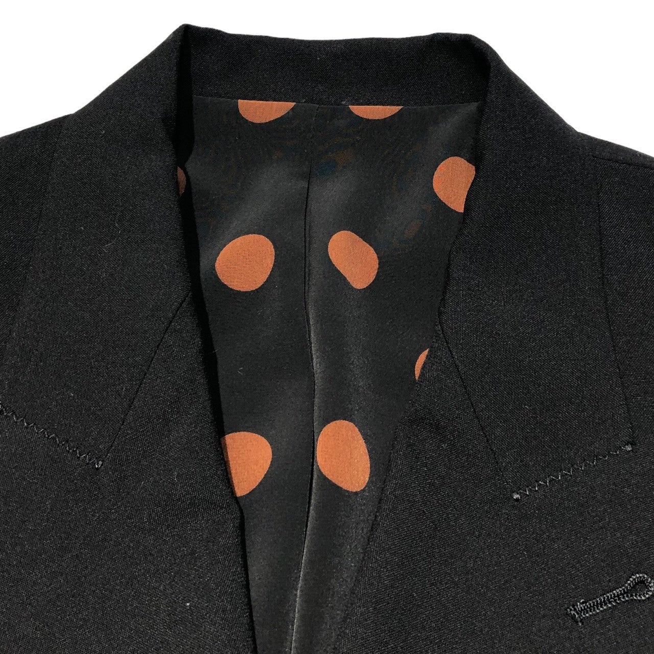 Jean Paul GAULTIER FEMME(ジャンポールゴルチエファム) 90's Design jacket double jacket  setup デザイン ポケット ダブル ジャケット セットアップ 40(L程度) ブラック スラックス テーラード スーツ ドット