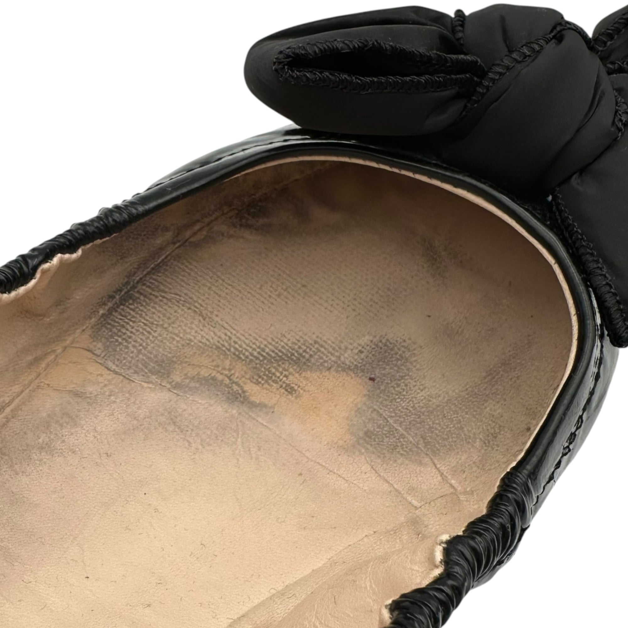 PRADA(プラダ) Bow Patent Leather Ballet Flats リボン パテントレザー バレエシューズ 3F455 38(24cm程度) ブラック