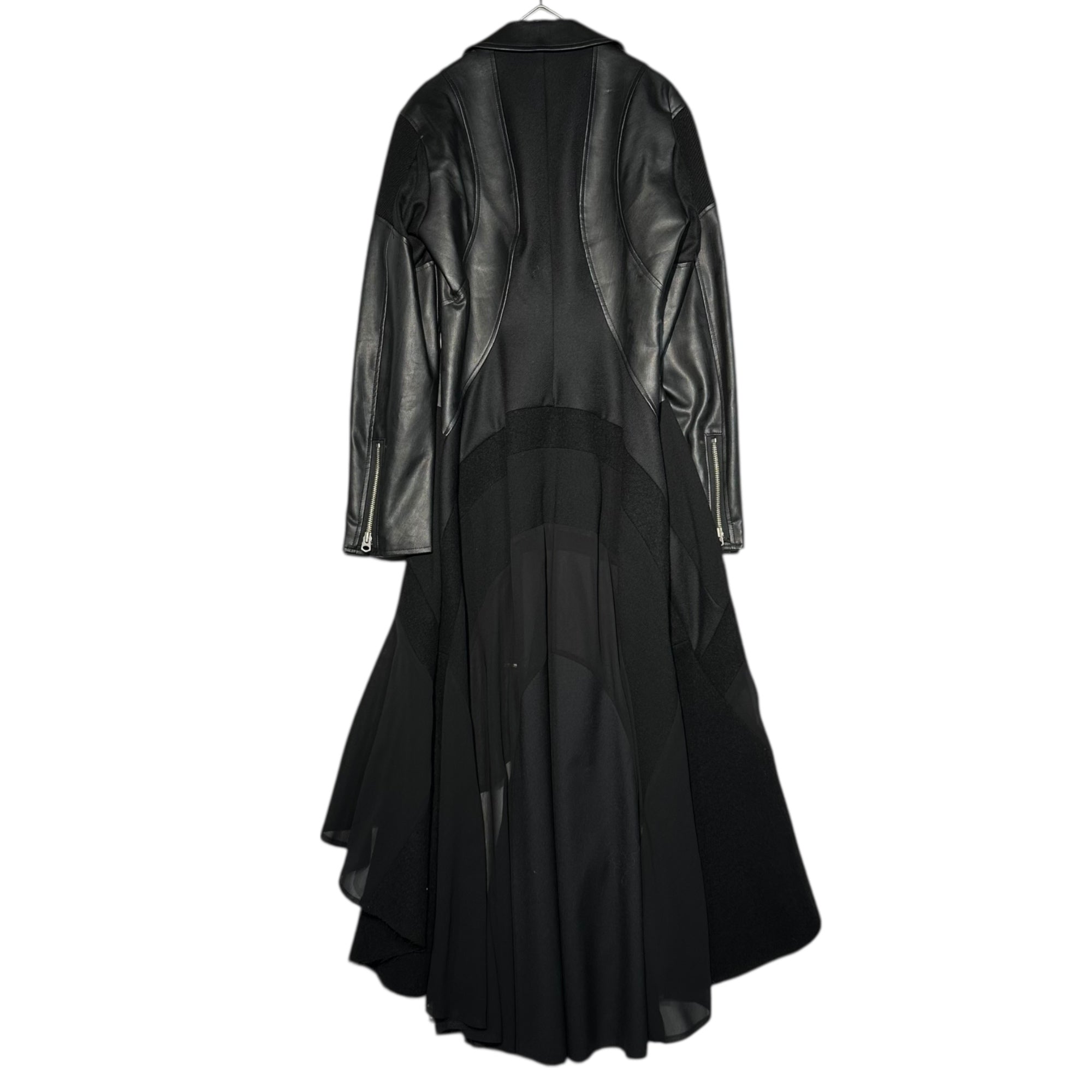 COMME des GARCONS JUNYA WATANABE(コムデギャルソンジュンヤワタナベ) 13AW Faux Leather Layered Double Rider Dress フェイクレザー レイヤード ダブル ライダース ワンピース JL-O003 XS ブラック AD2013