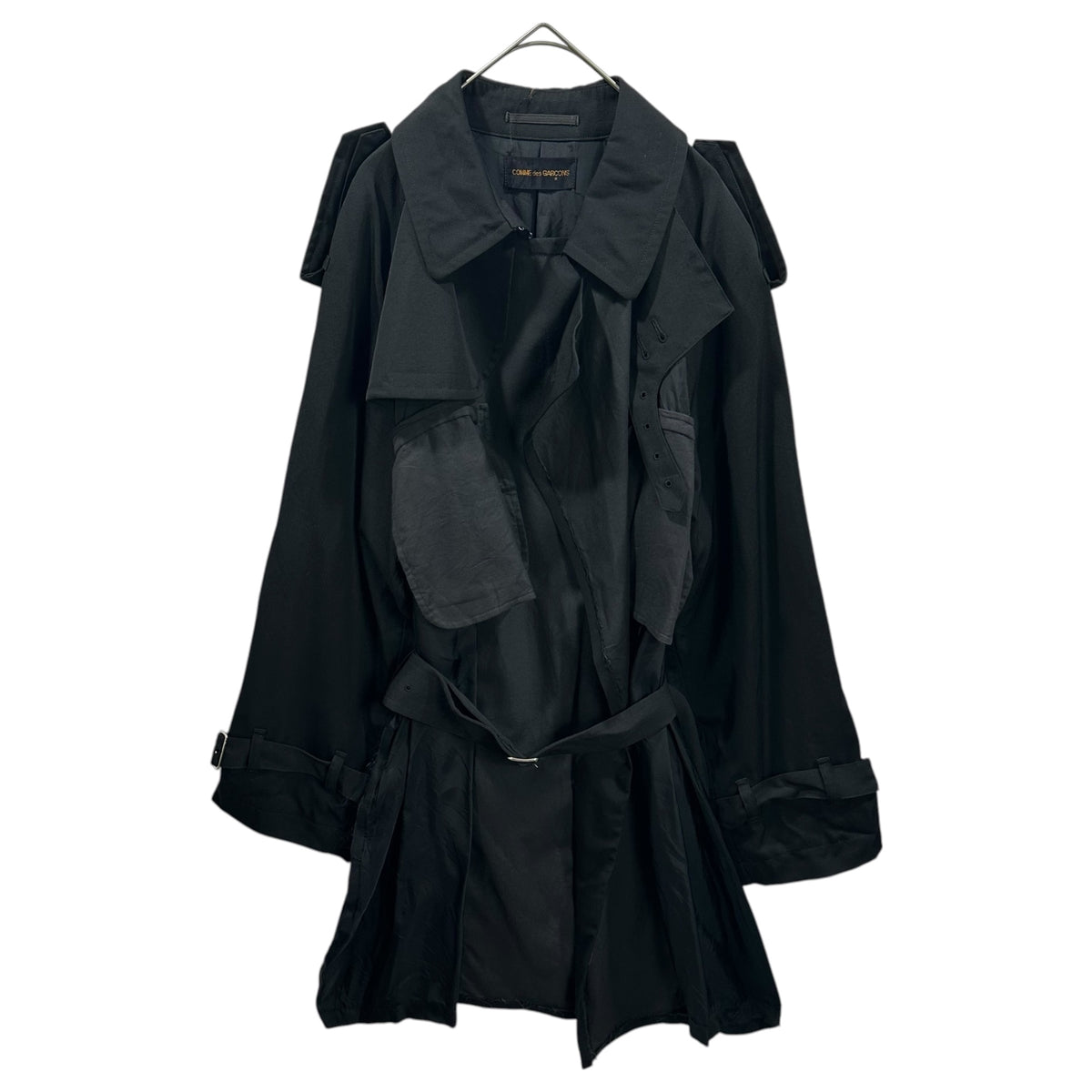 COMME des GARCONS(コムデギャルソン) 1992SS Inside-Out Trench Coat インサイドアウト トレンチ コート GC-110130 FREE ブラック AD1991 90s アーカイブ 稀少